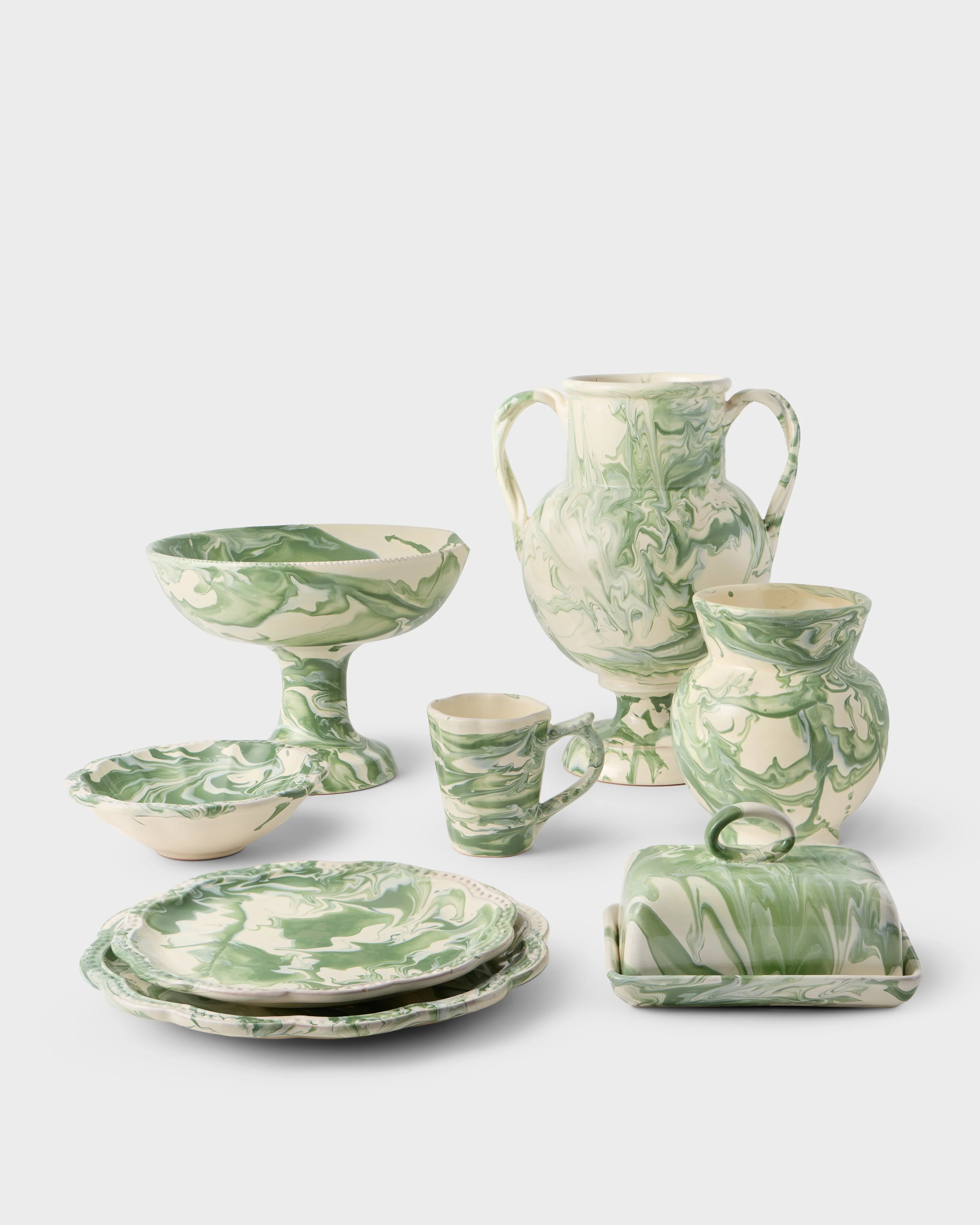 Marbled Green Fruit Stand - Image 4