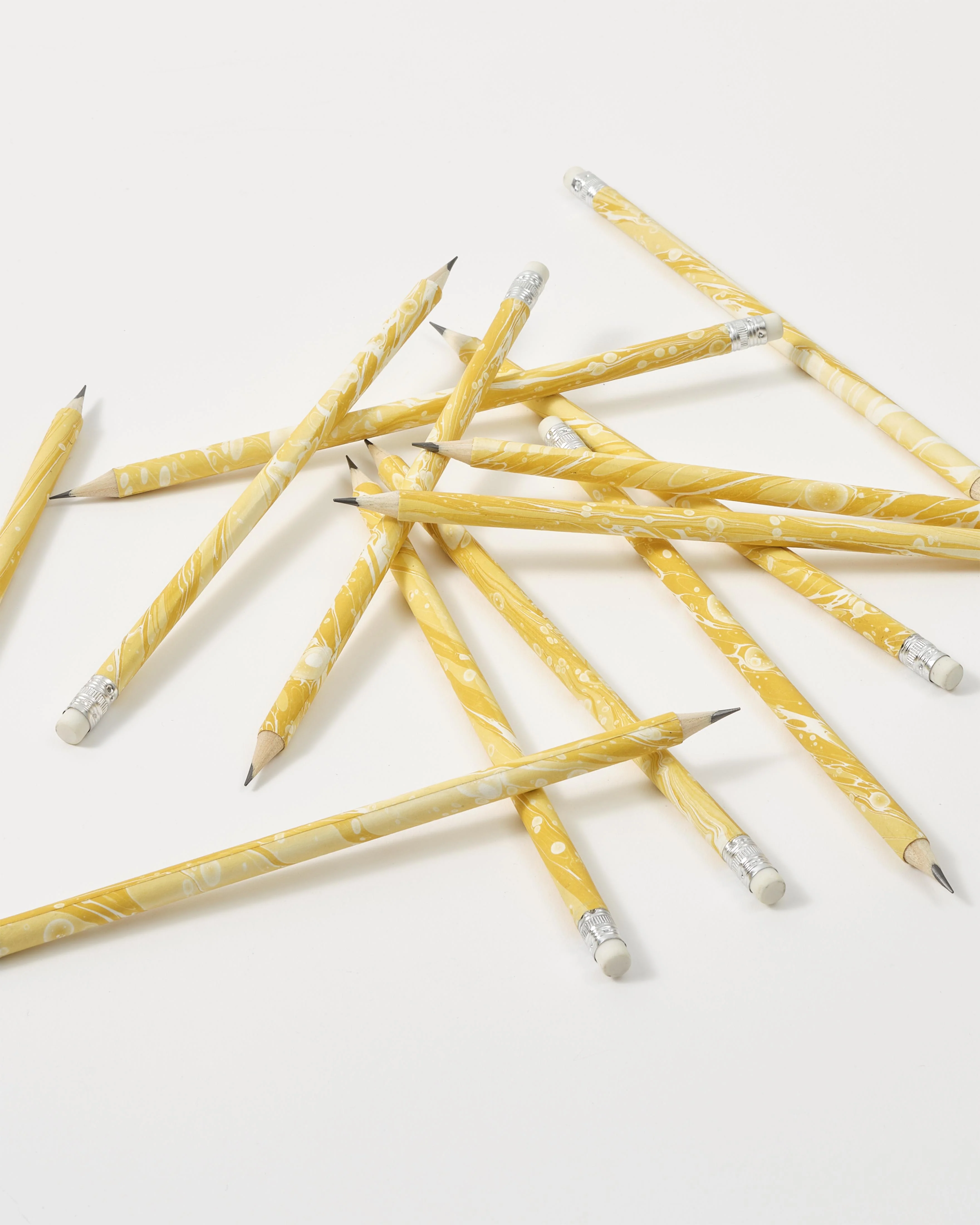 Marbled Pencil Holder Set, Yellow - Image 3