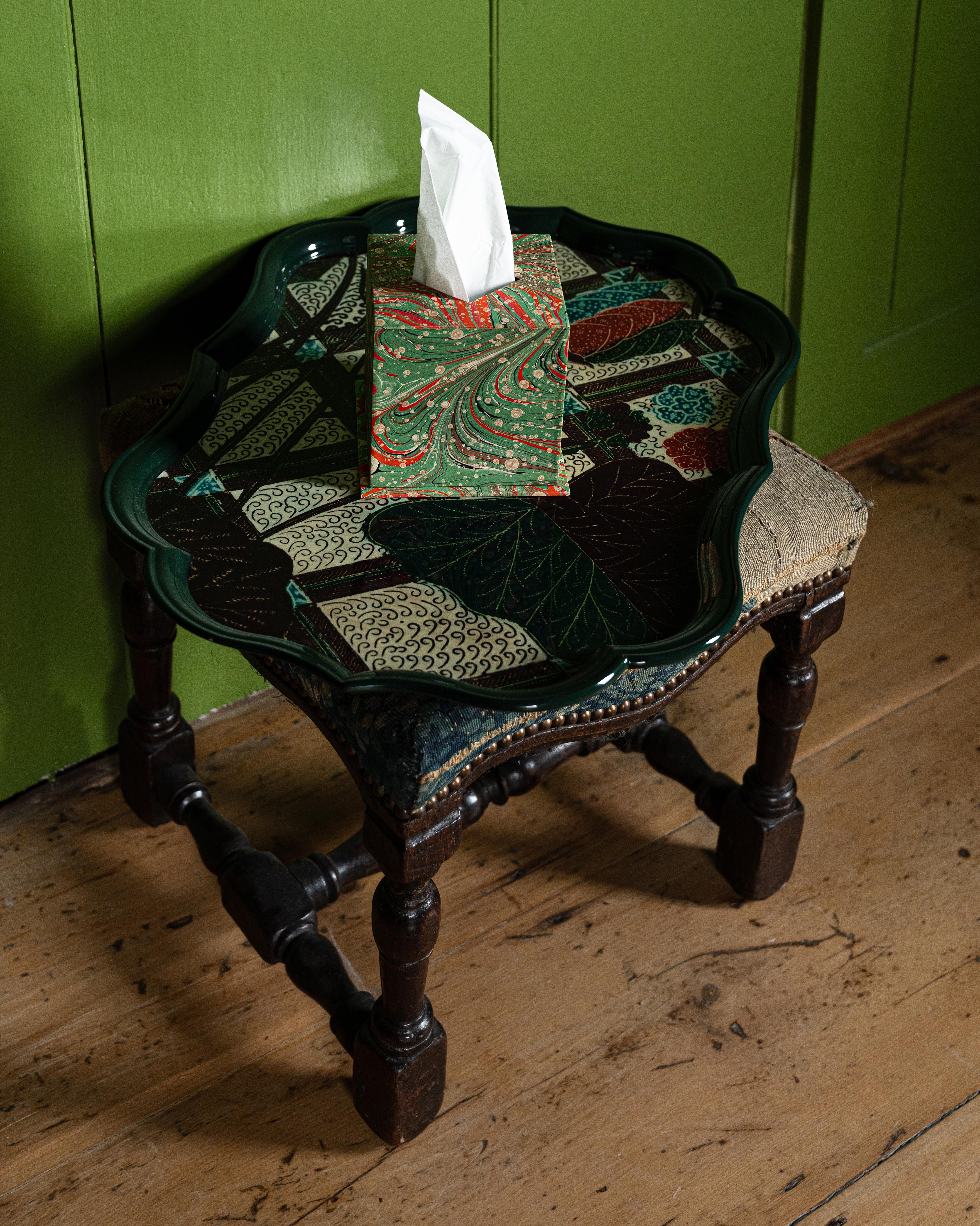 Marbled Tissue Box Cover, Green - Image 2