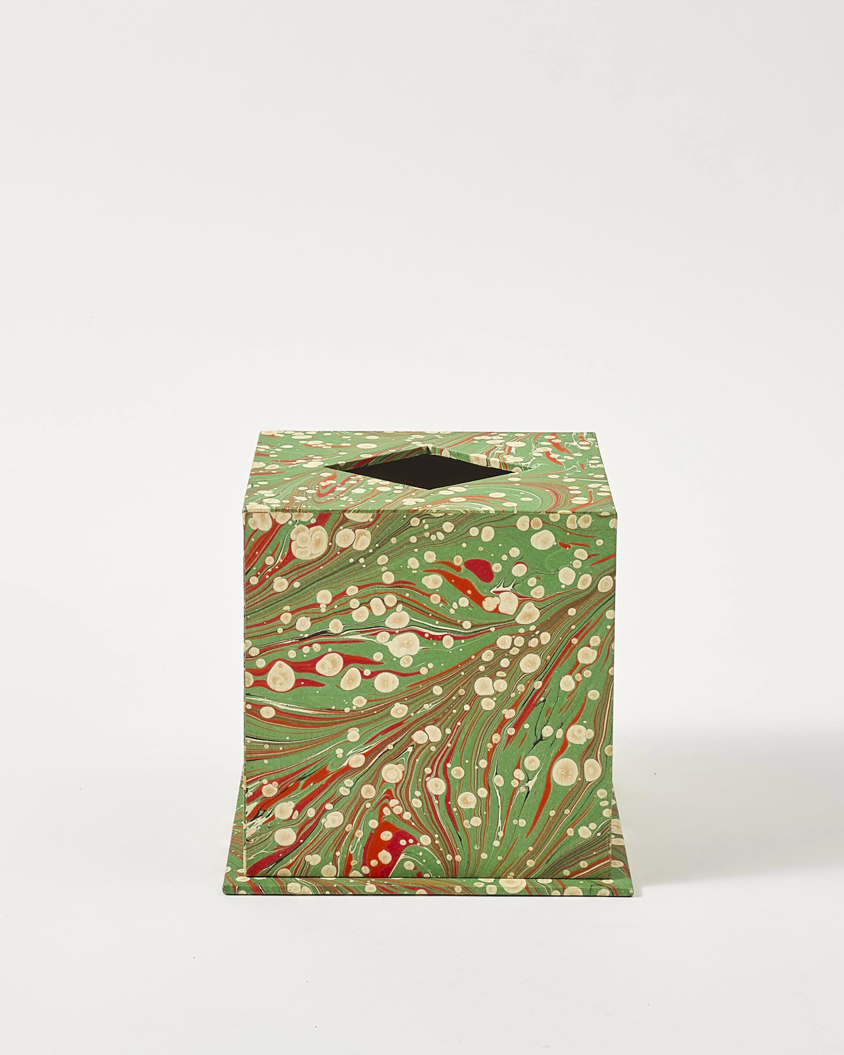 Marbled Tissue Box Cover, Green - Image 3