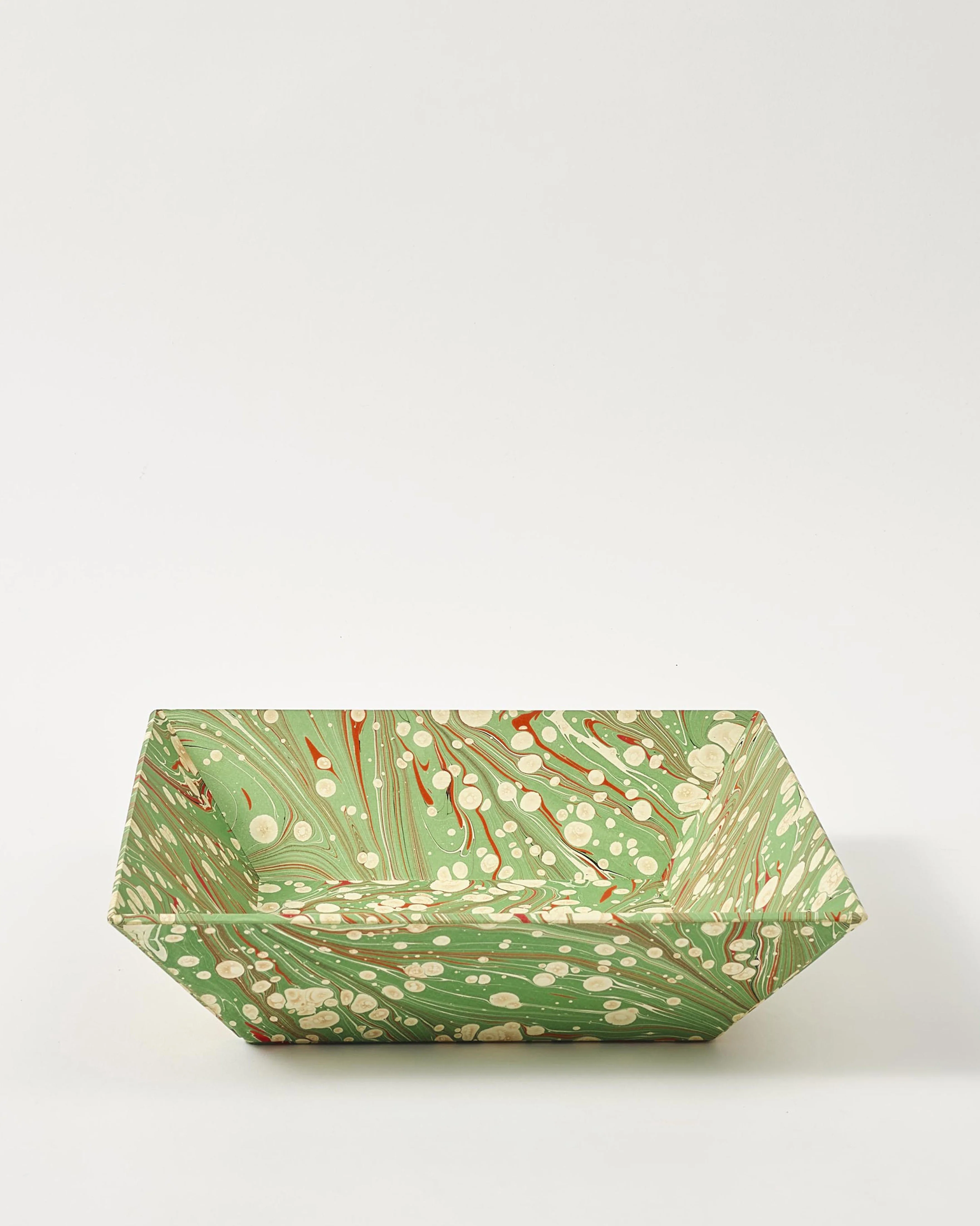 Marbled Vide Poche Large Tray, Green