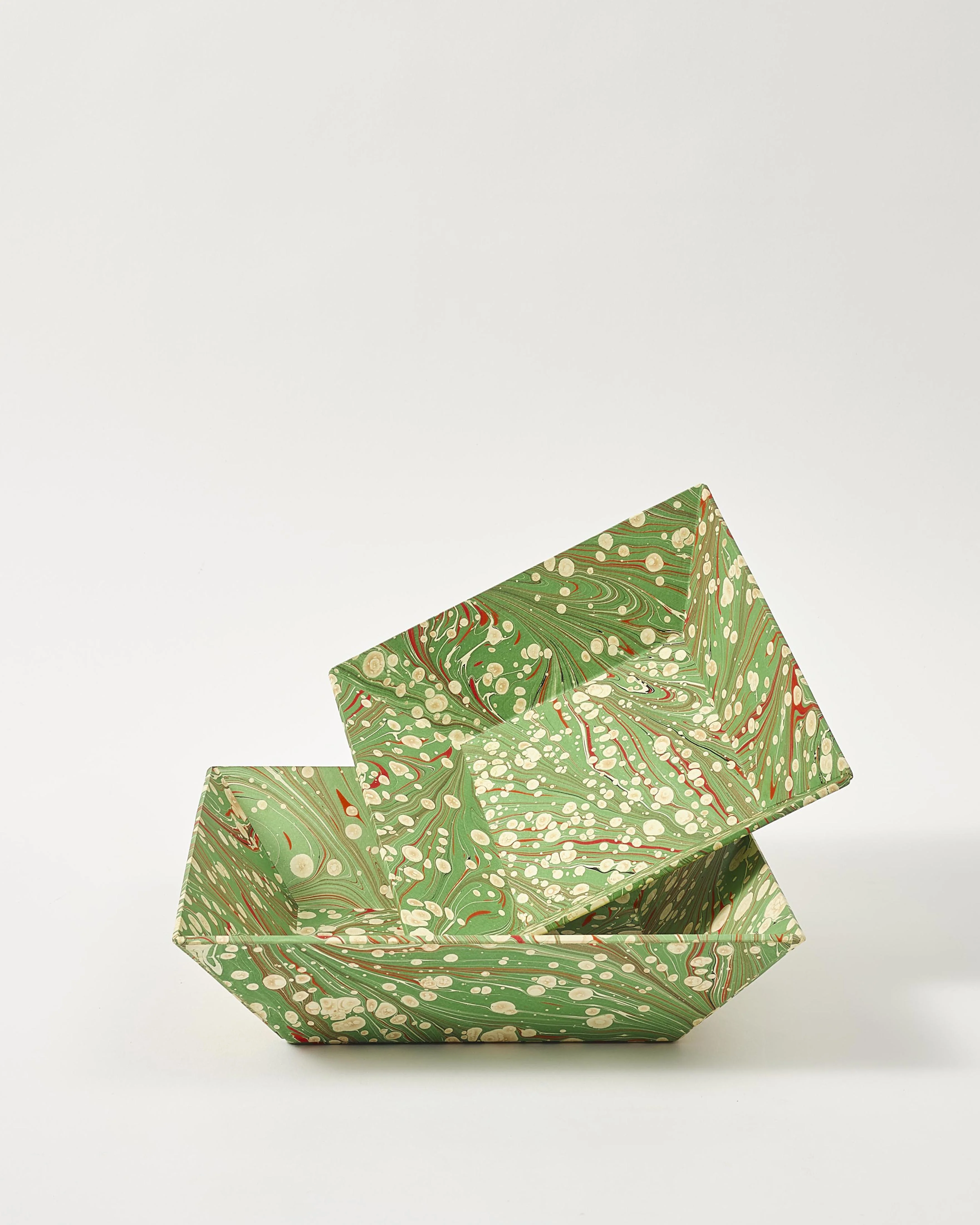 Marbled Vide Poche Large Tray, Green - Image 3