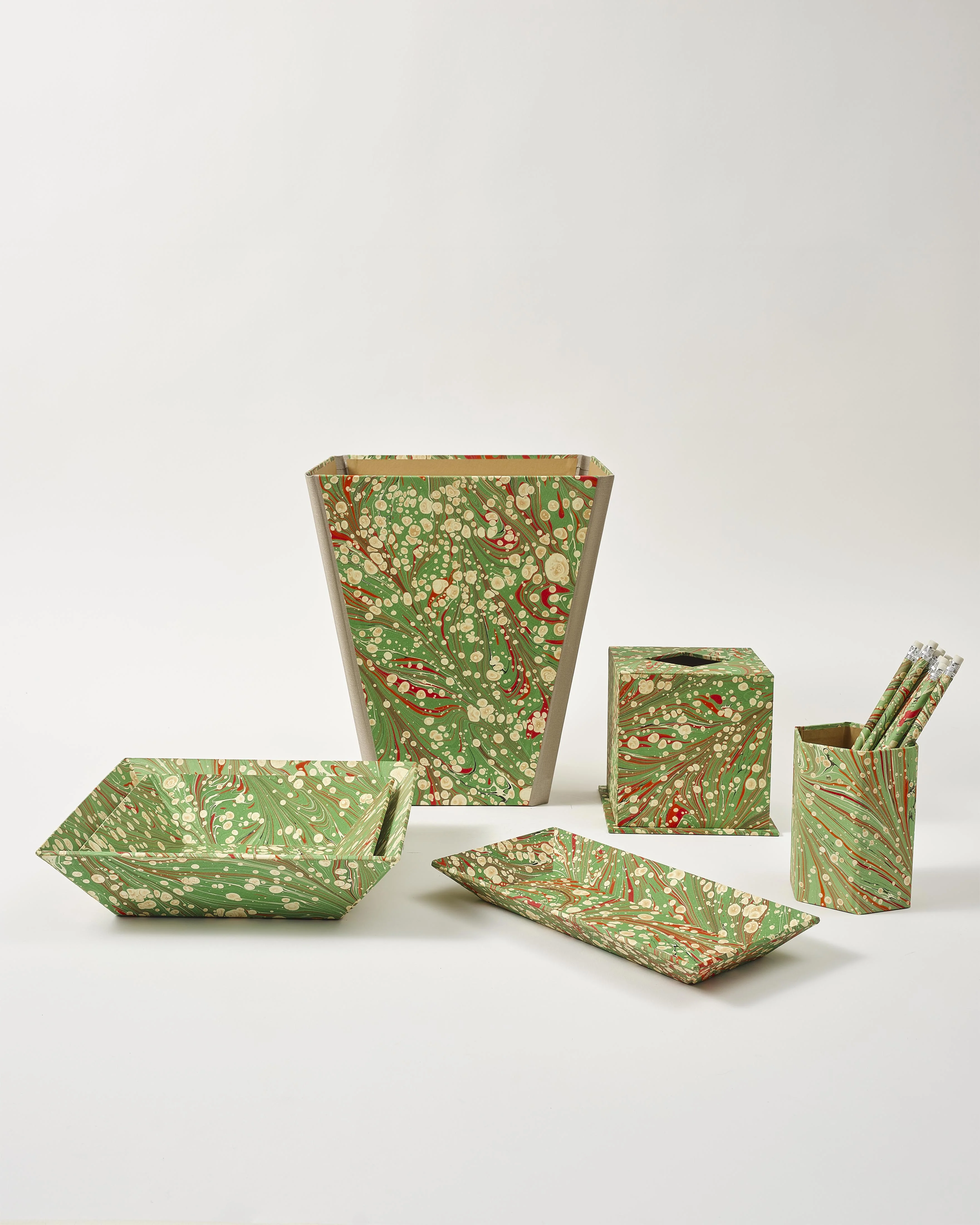 Marbled Vide Poche Large Tray, Green - Image 6