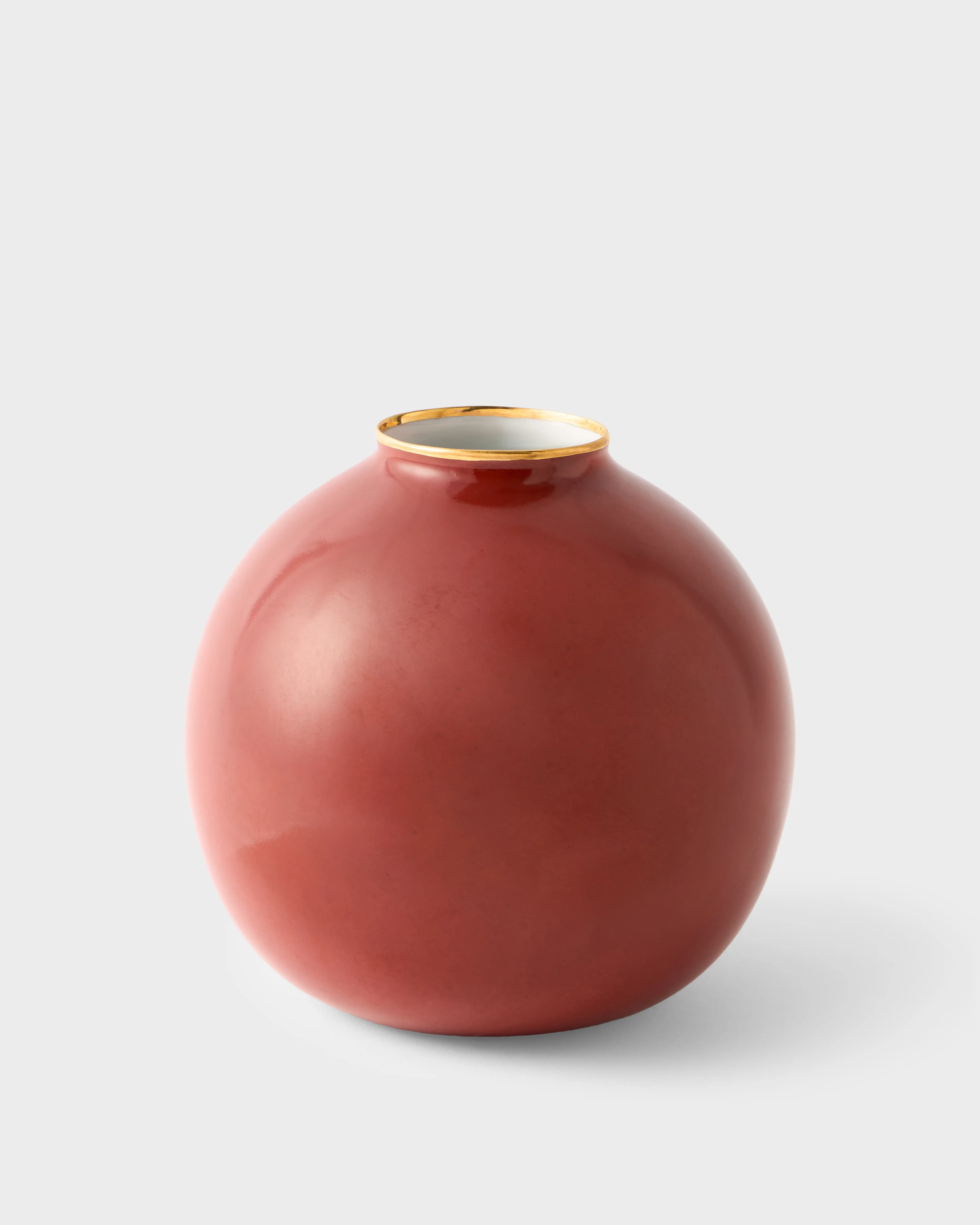 Matilde Porcelain Round Vase Red