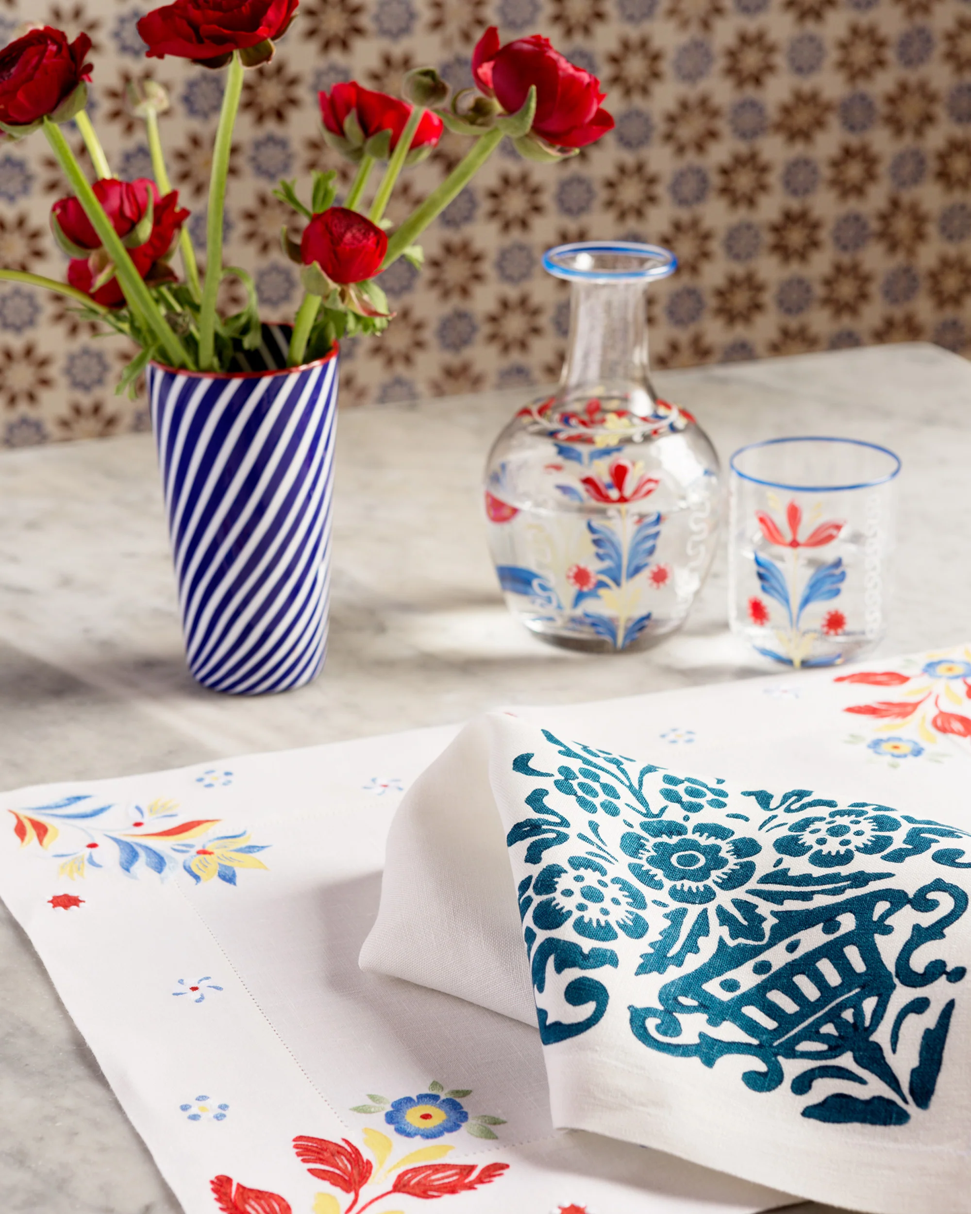 Mirandola Linen Napkins, Blue (Set of 4) - Image 2
