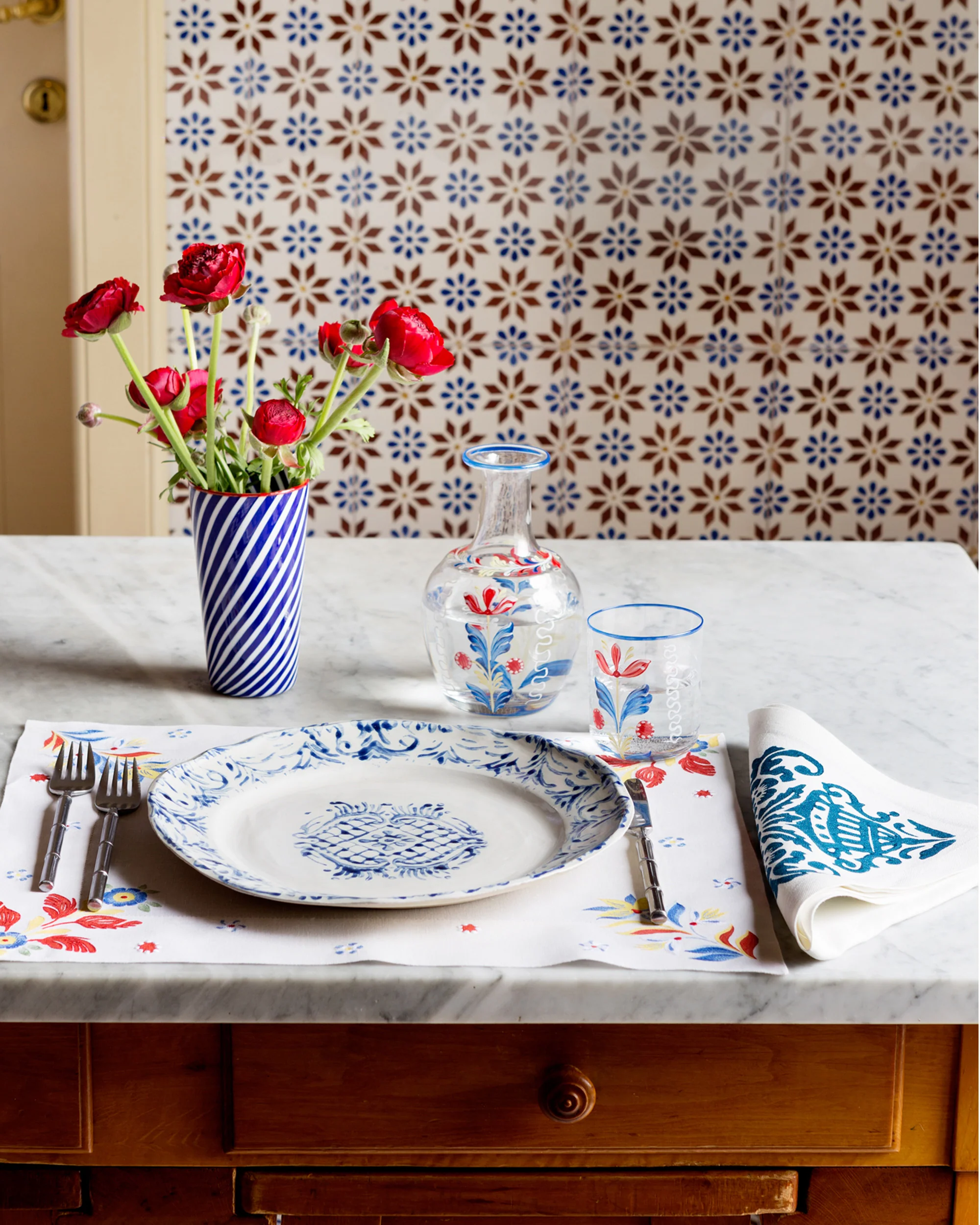 Mirandola Linen Napkins, Blue (Set of 4) - Image 3