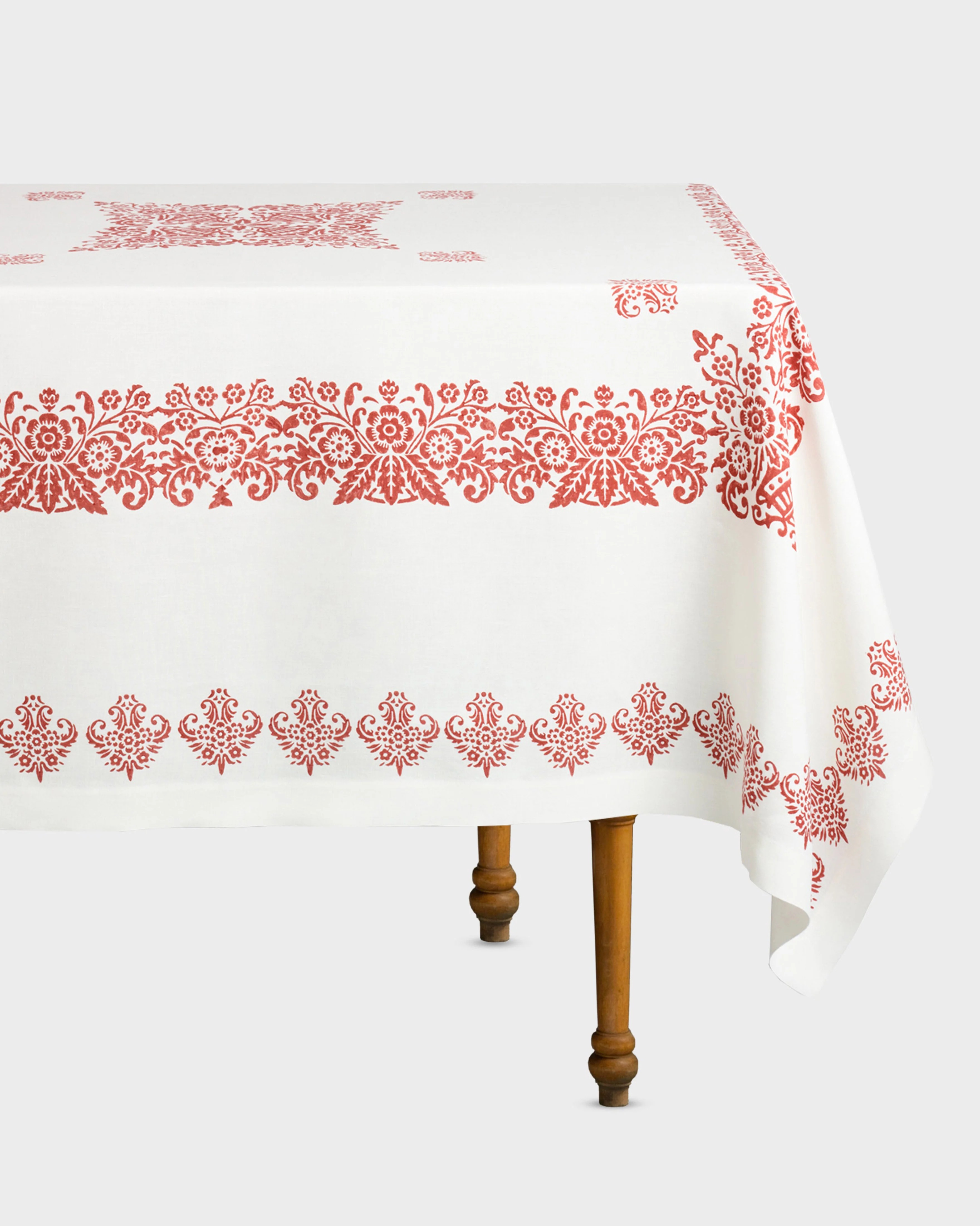 Mirandola Linen Tablecloth Red, Square - Image 2