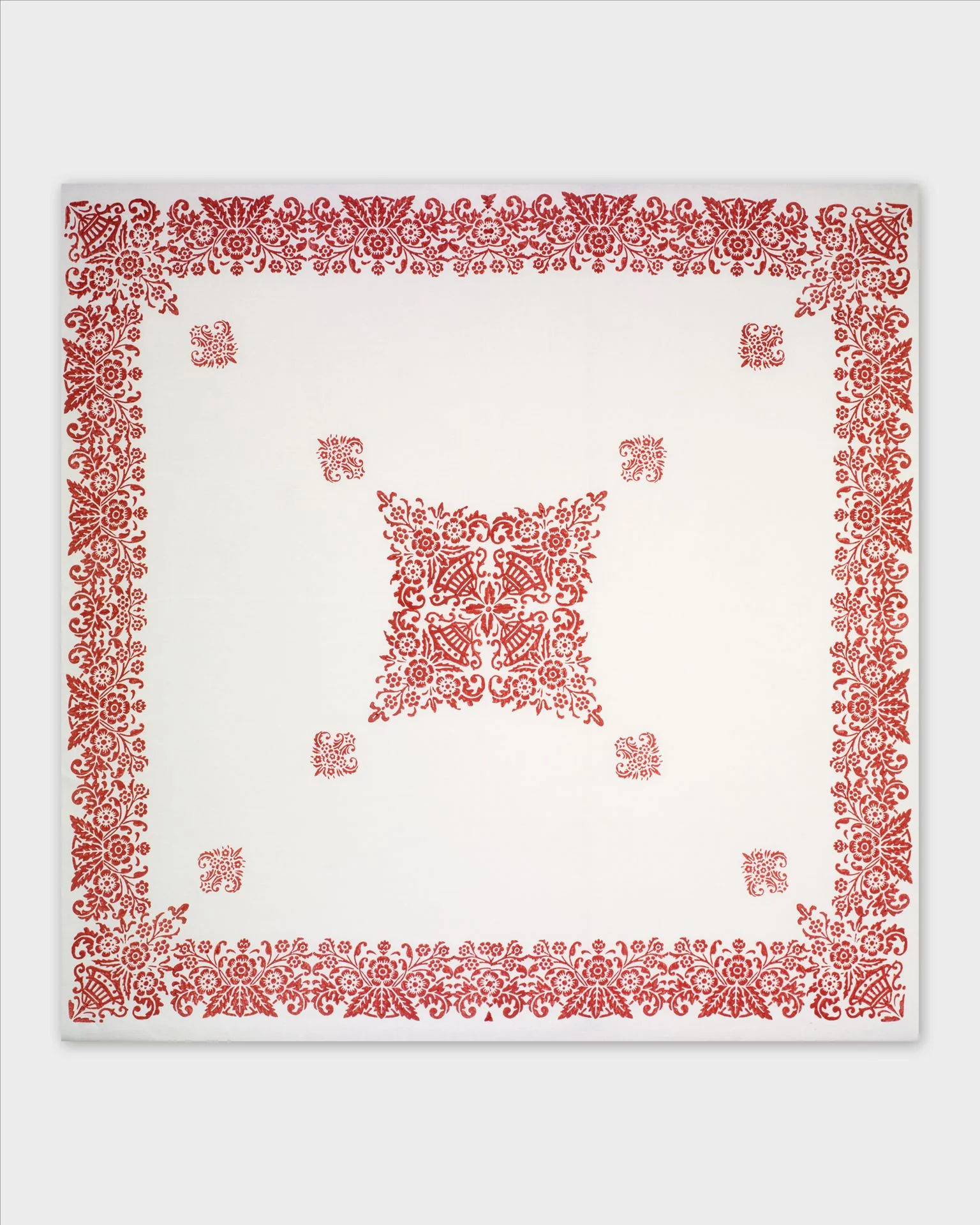 Mirandola Linen Tablecloth Red, Square - Image 4