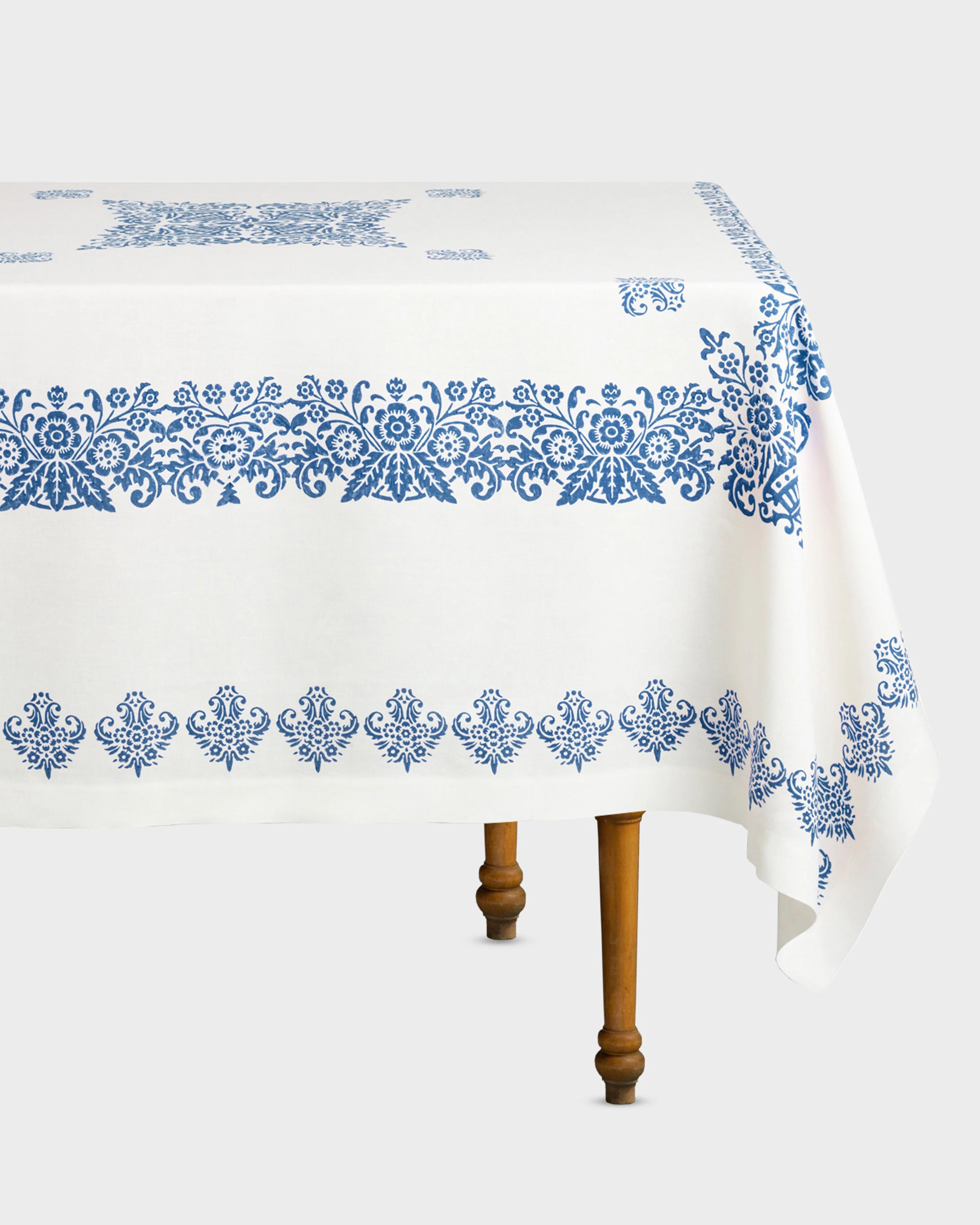 Mirandola Linen Tablecloth Blue, Square - Image 2