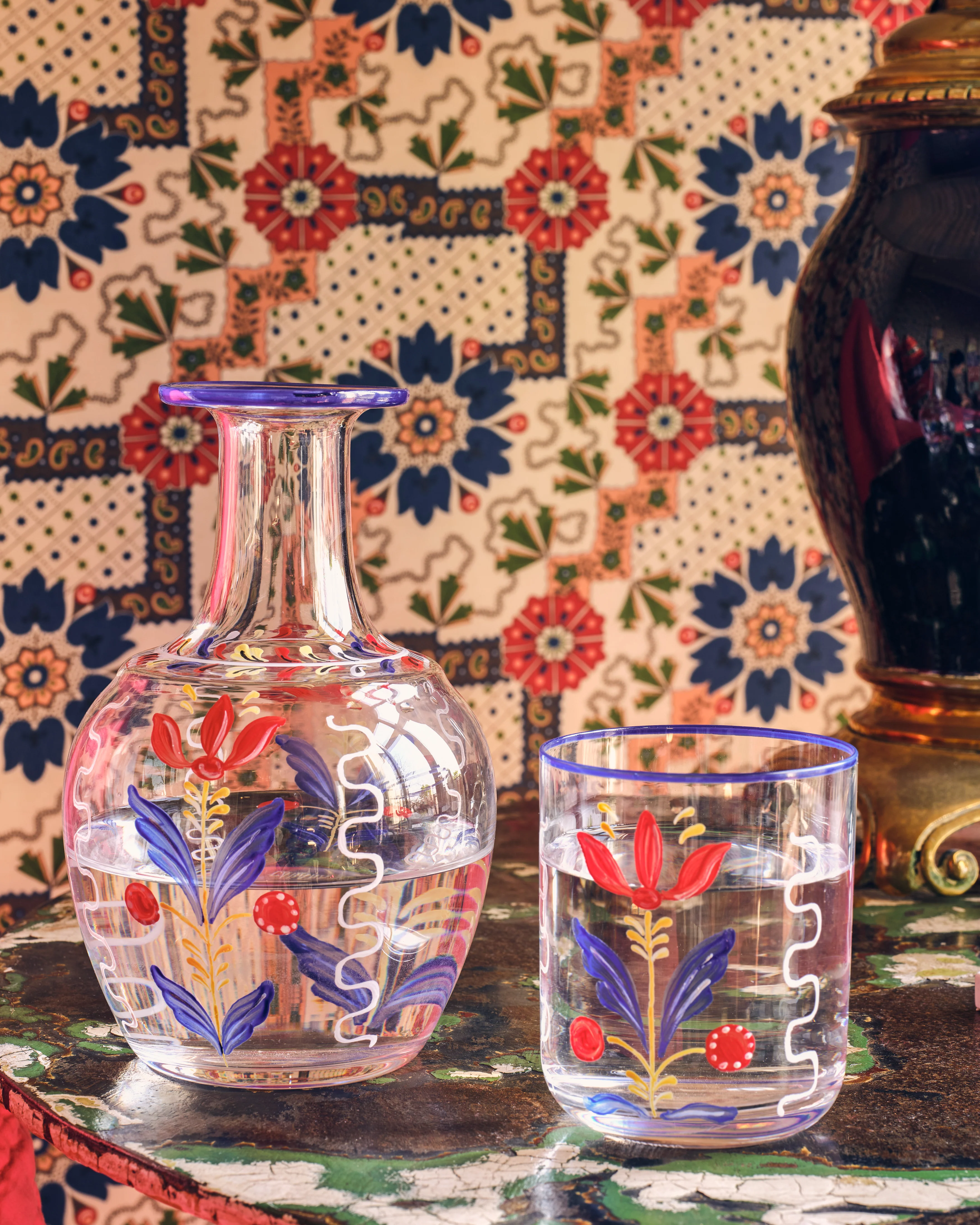 Murano Bucaneve Hand-Painted Bedside Set - Image 5