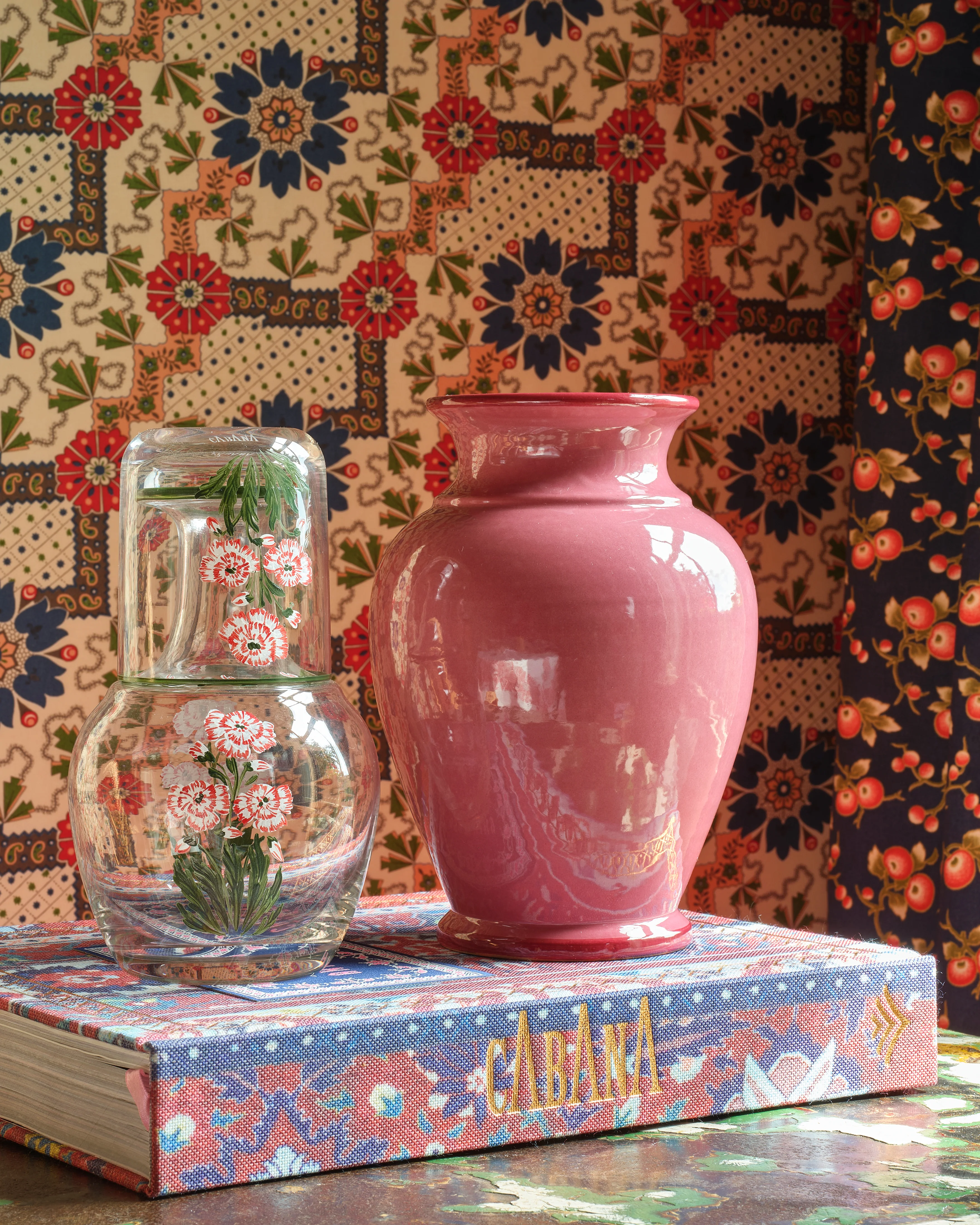 Murano Garofano Hand-Painted Bedside Set - Image 2
