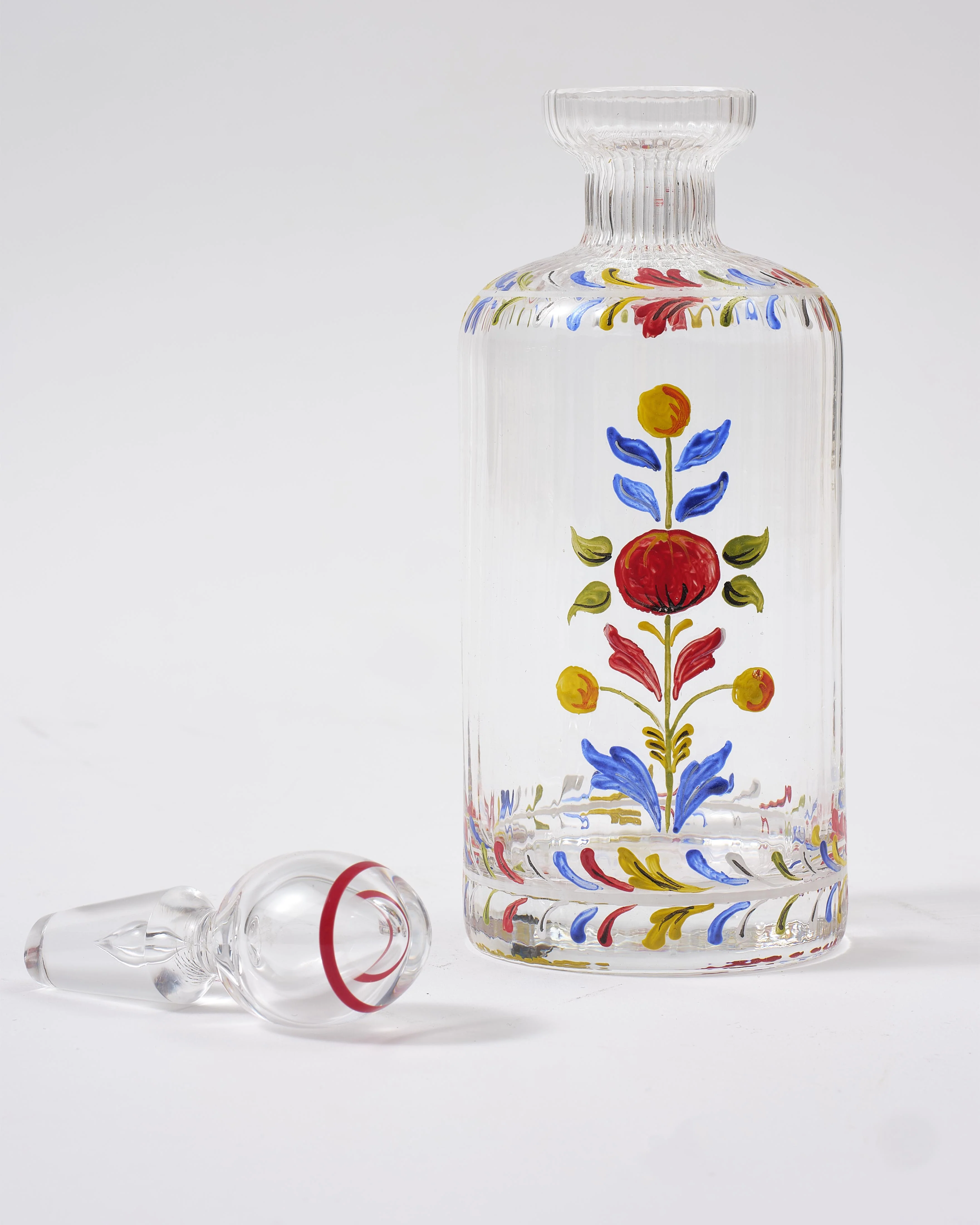 Murano Hand-Painted Oil Bottle Multicolor - Image 3