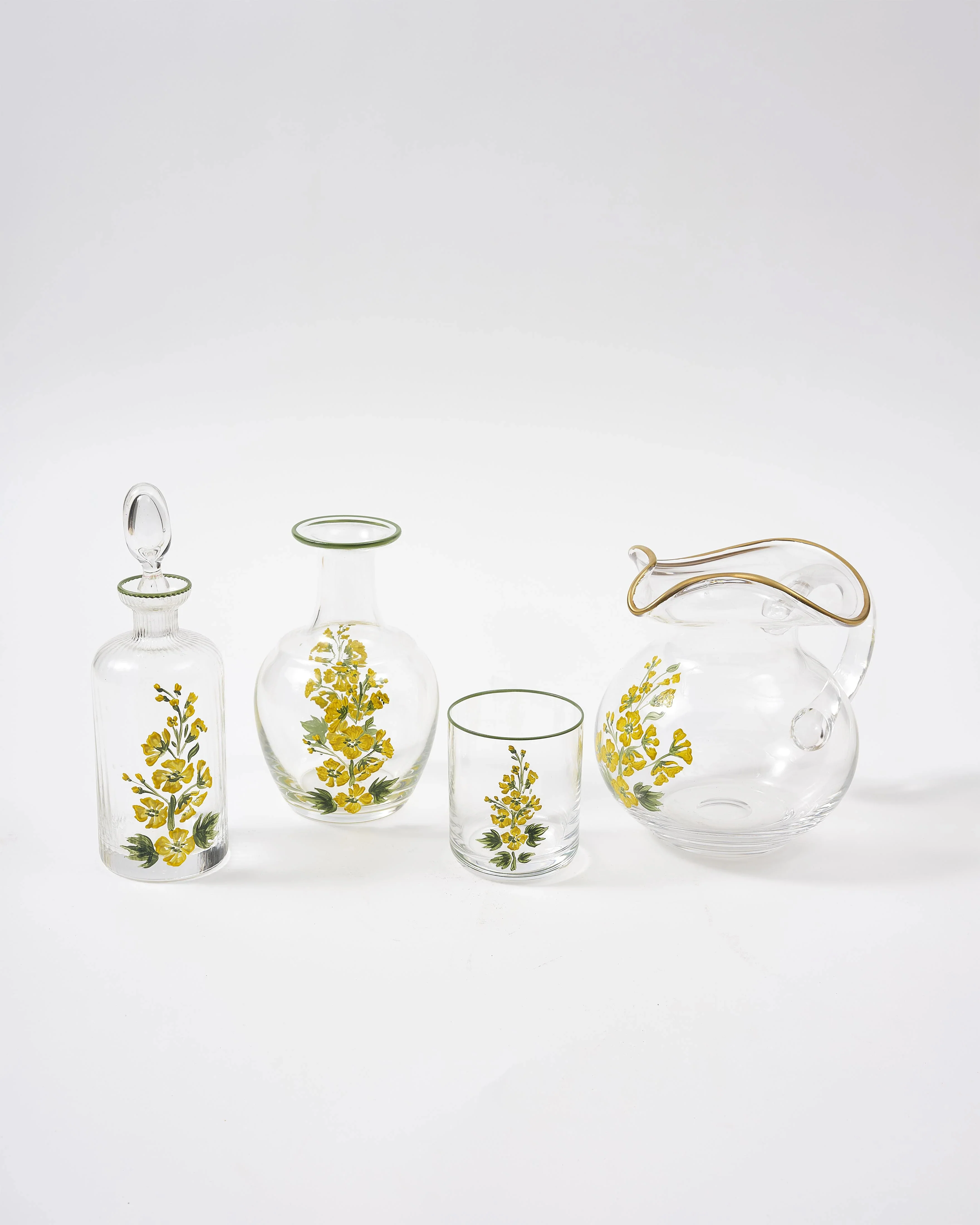 Murano Primrose Hand-Painted Oil Bottle Yellow - Image 3
