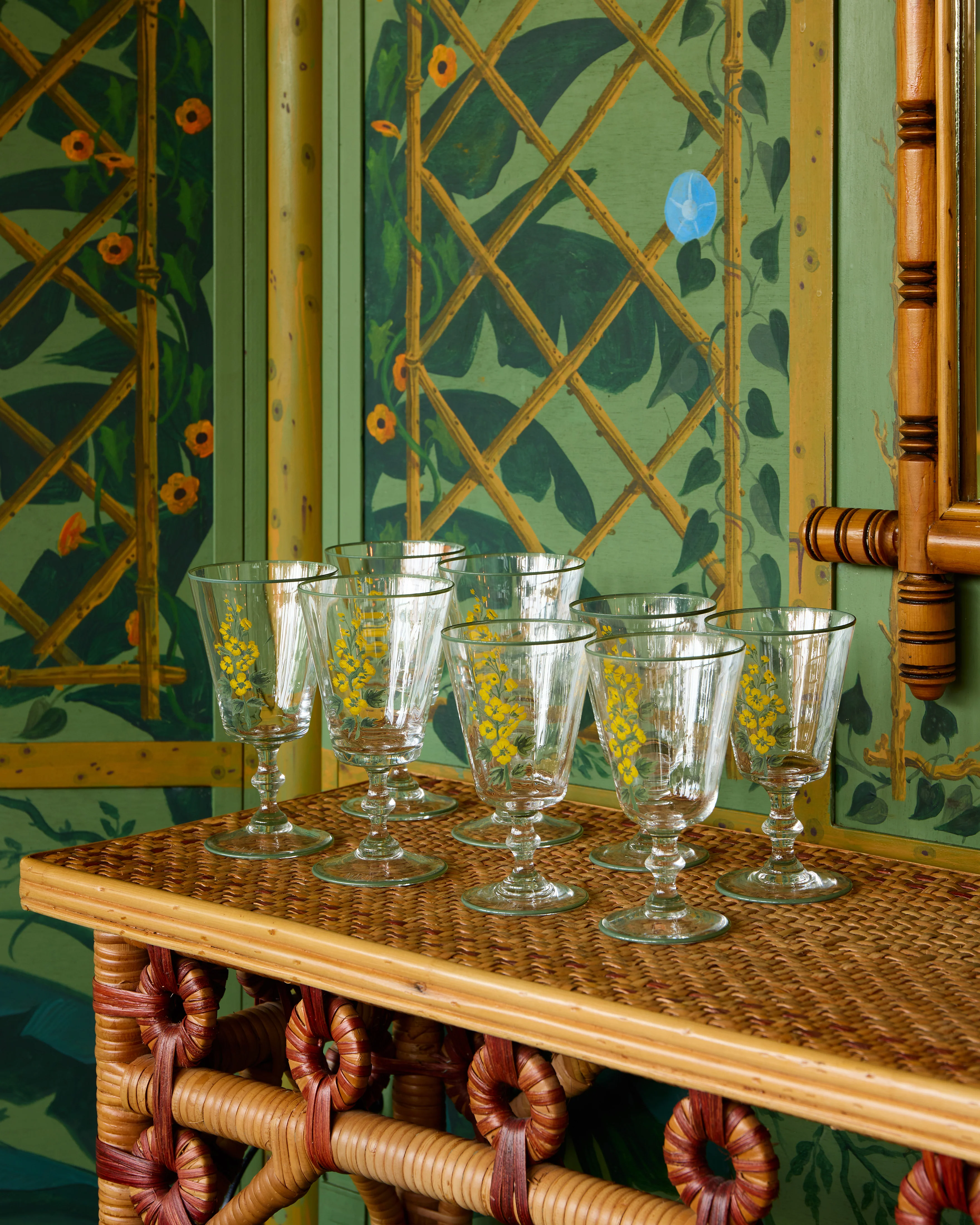 Murano Primrose Hand-Painted Water Glass - Image 4
