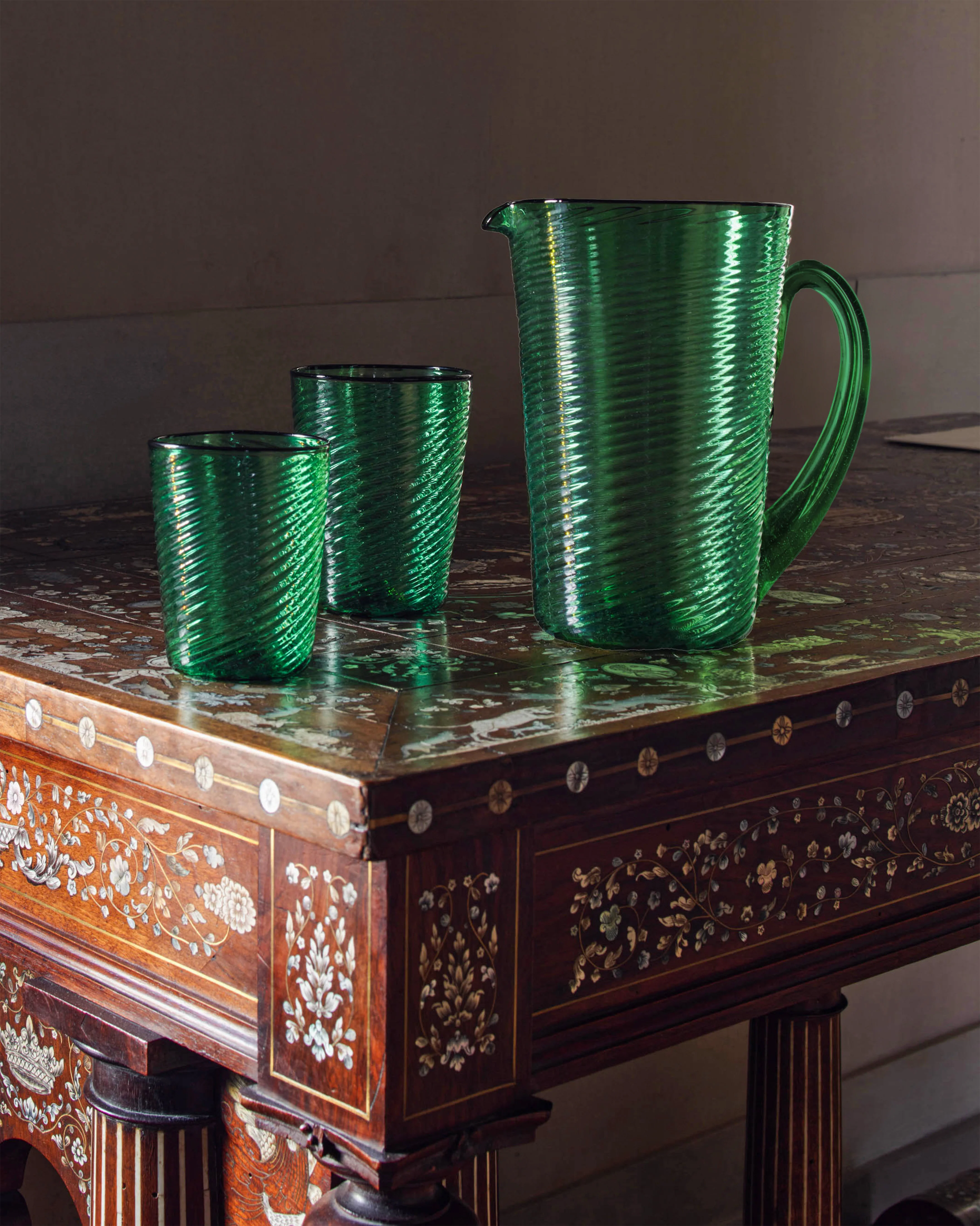 Venezia Water Glass, Green - Image 5