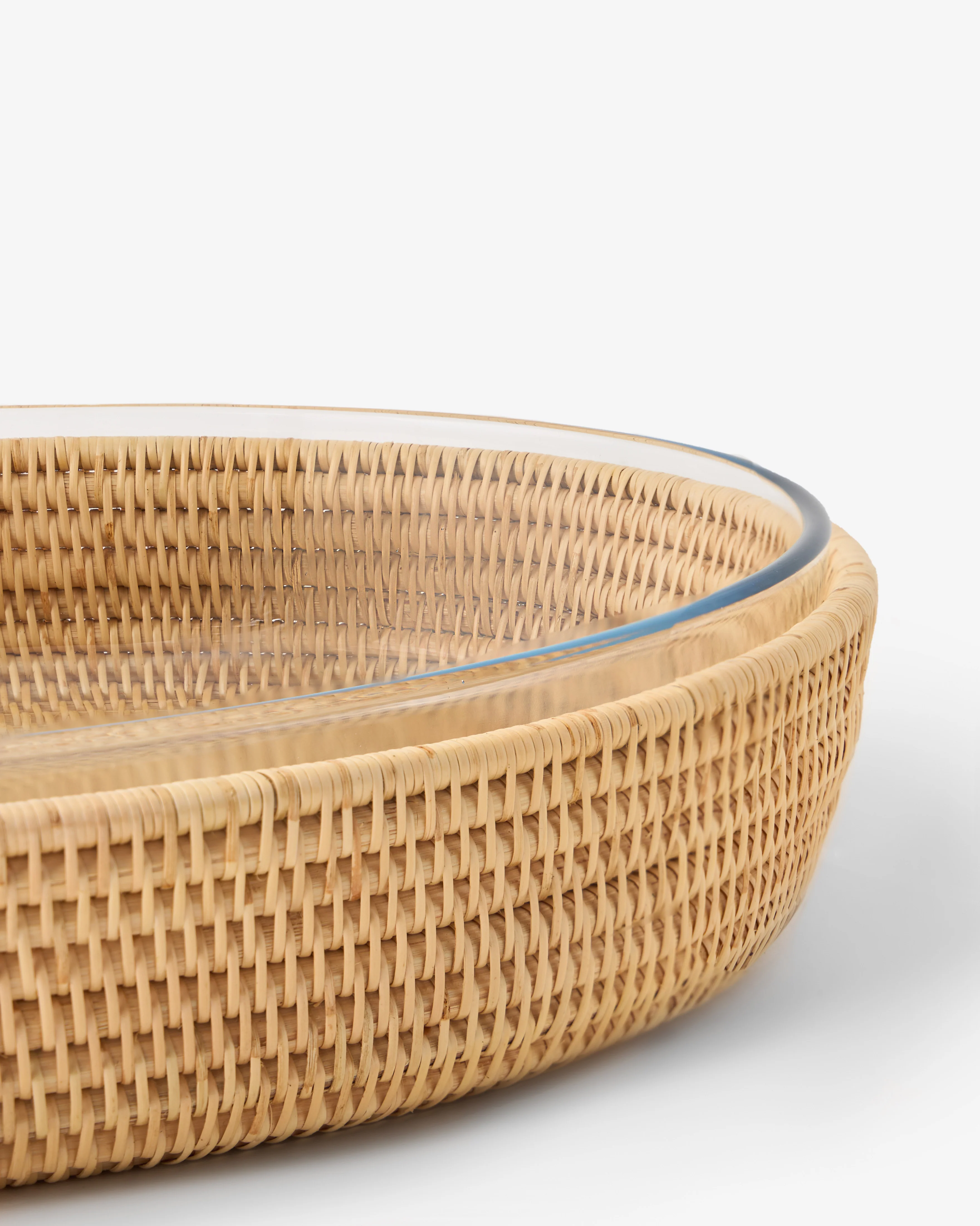 Rattan Sabbia and Glass Baking Dish, Oval - Image 5