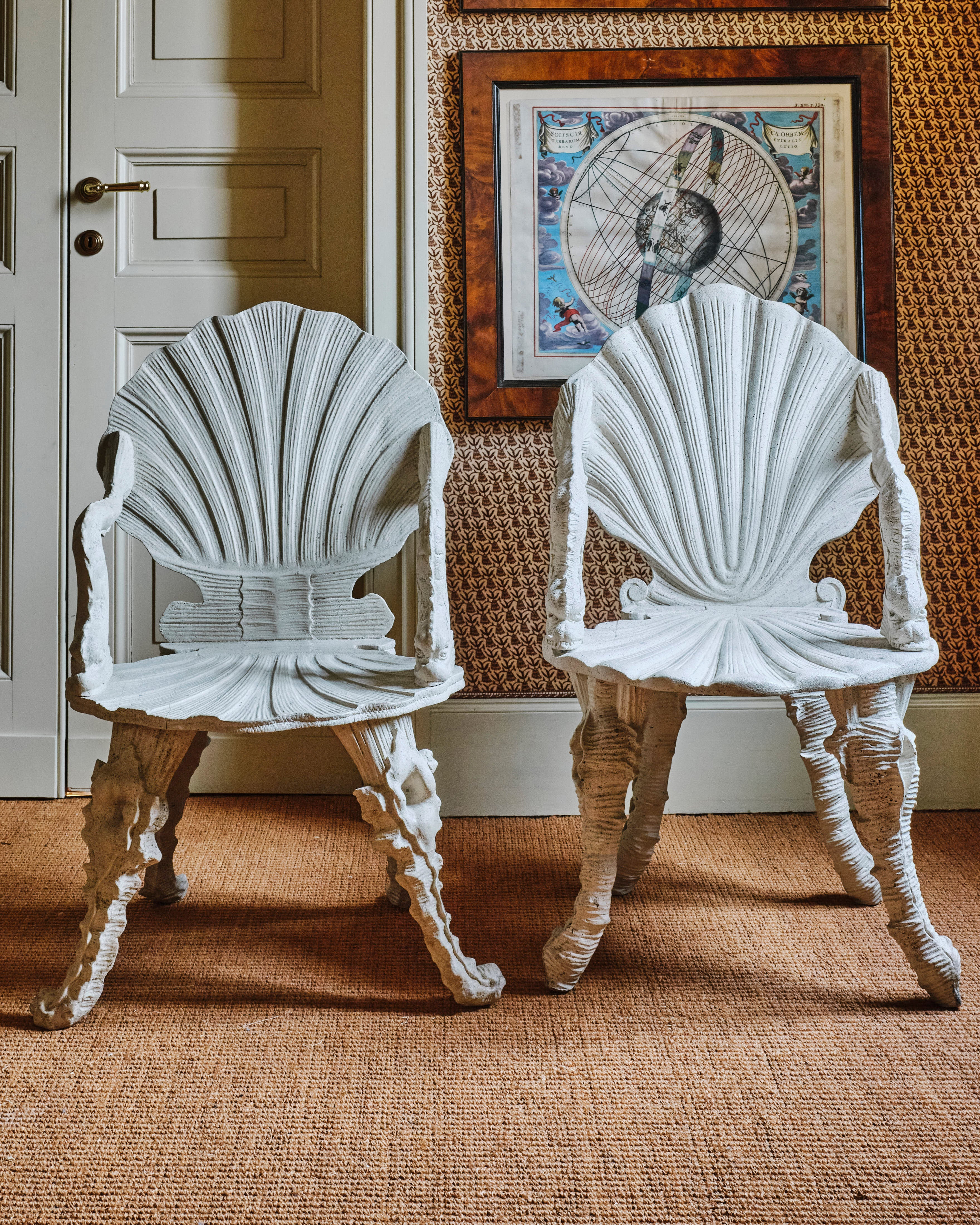 Pair of Grotto Shell-Back Chairs
