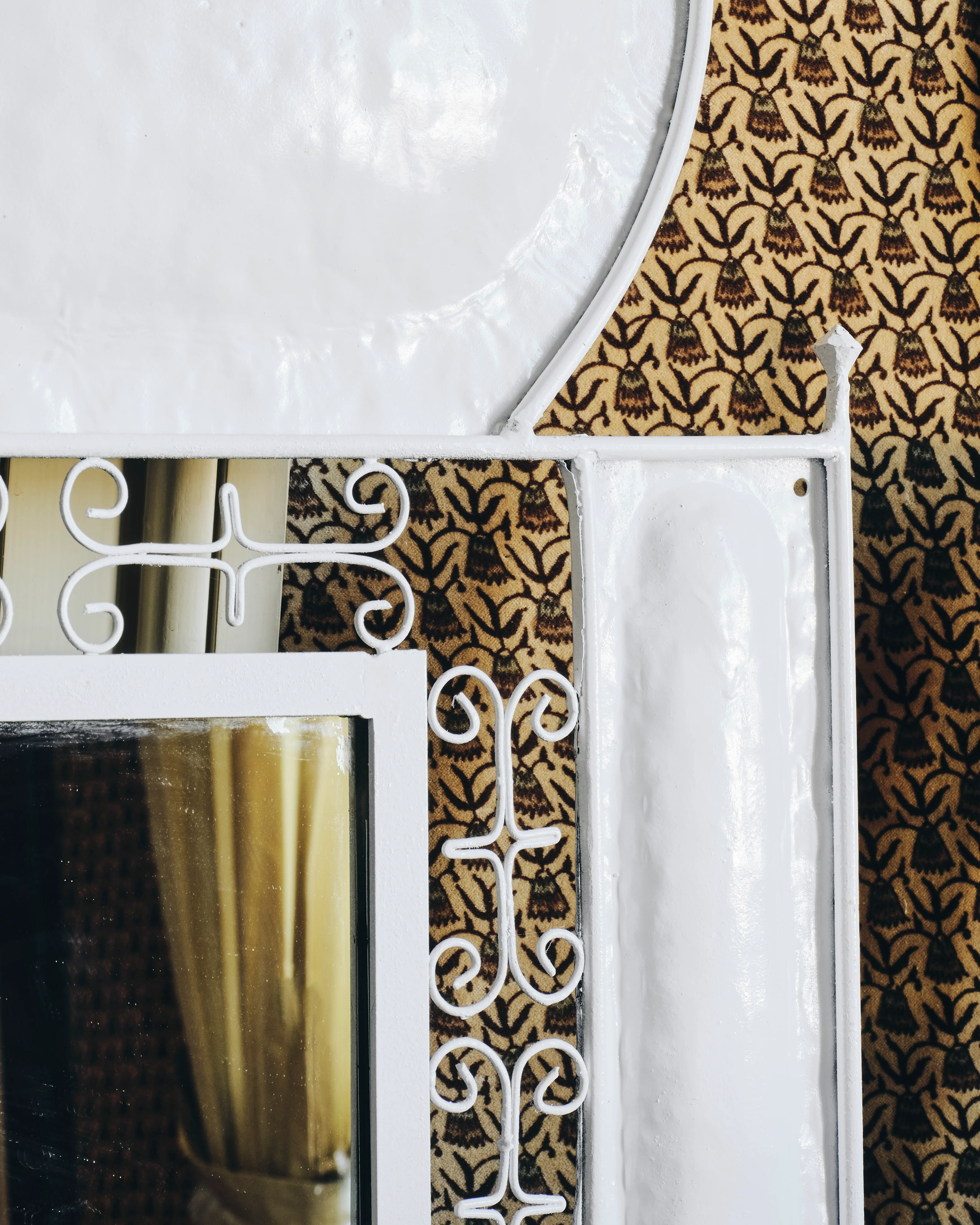 Pair of Large White Metal Arched Mirrors - Image 3