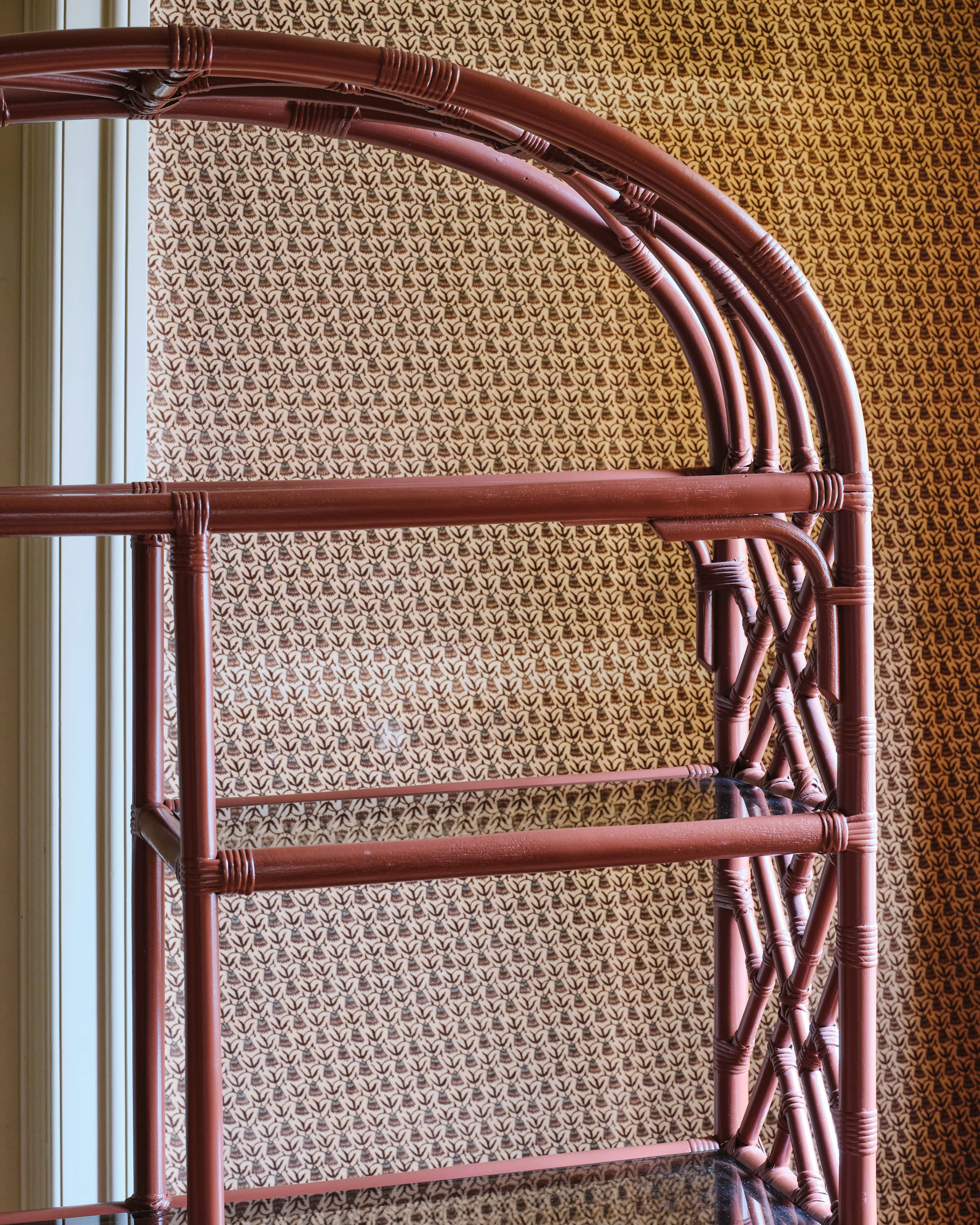 Pair of Faux-Bamboo Arched Bookshelves - Image 2