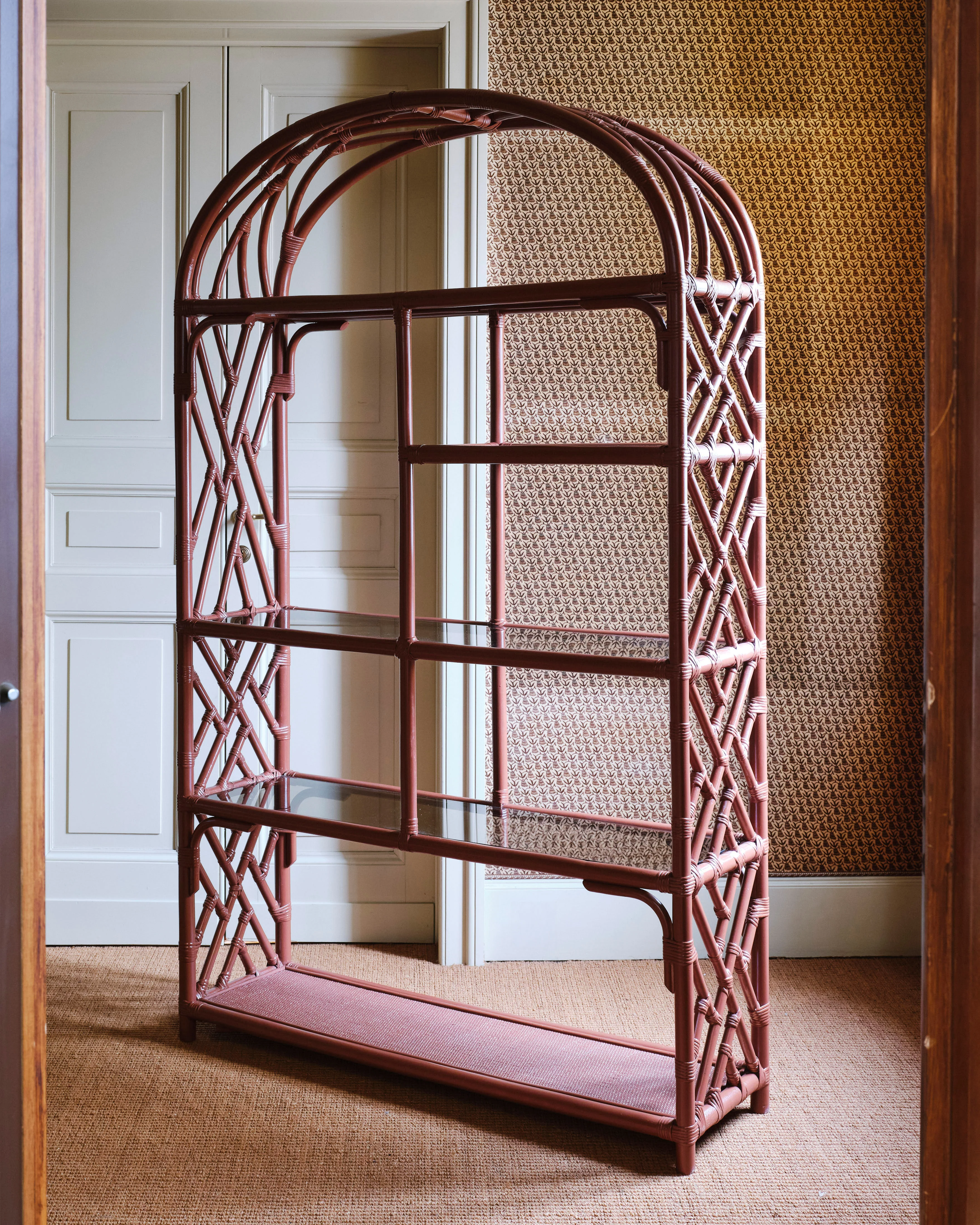 Pair of Faux-Bamboo Arched Bookshelves - Image 3