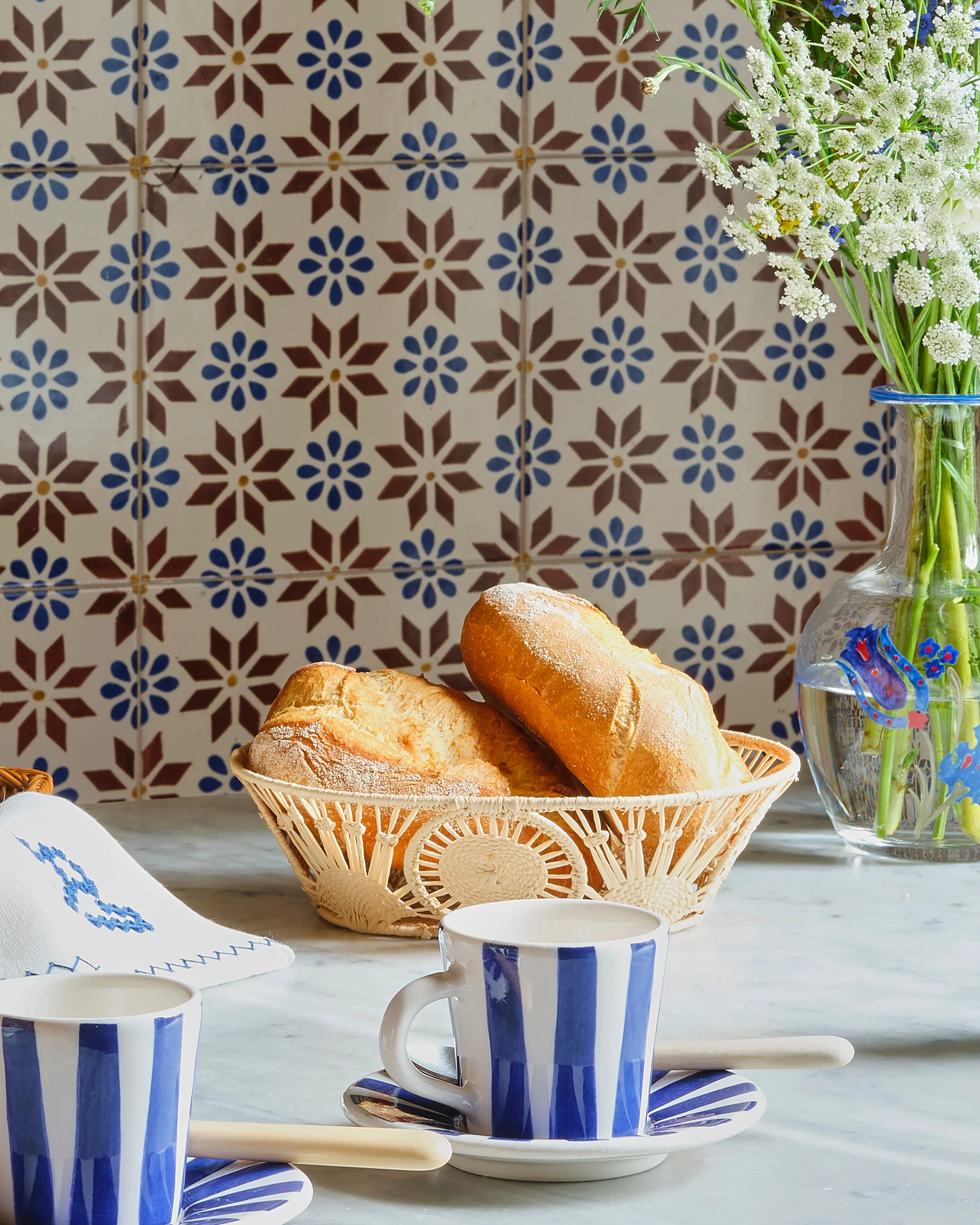 Raffia Bread Basket, Oval - Image 3