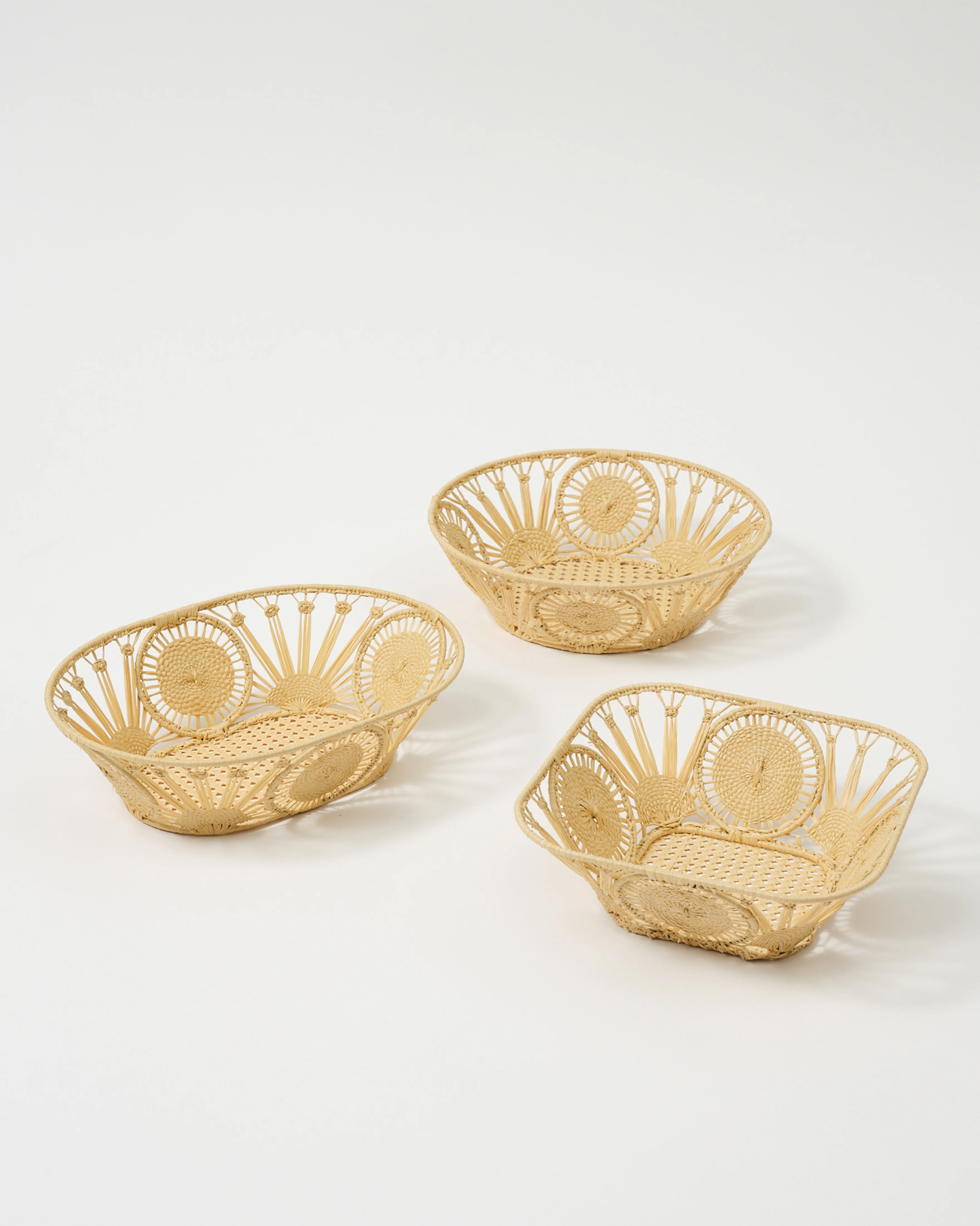 Raffia Bread Baskets (Set of 3)