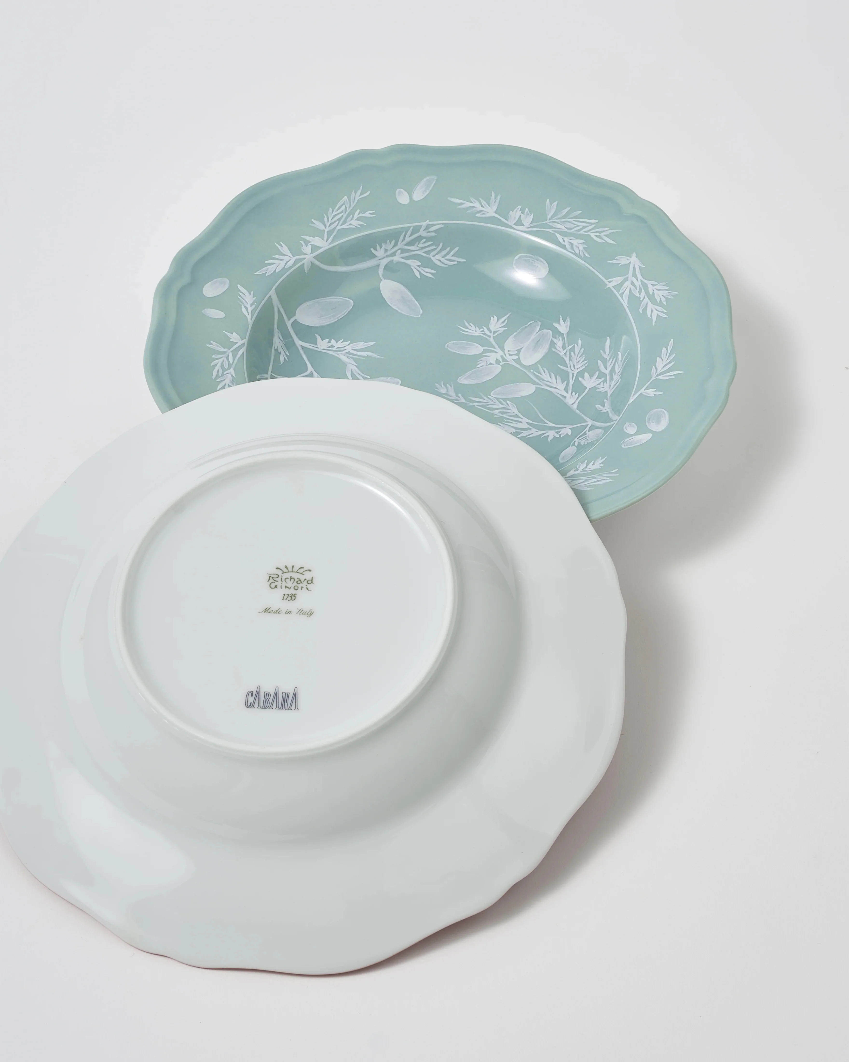 Floral Soup Plate Sage by Ginori 1735 - Image 4