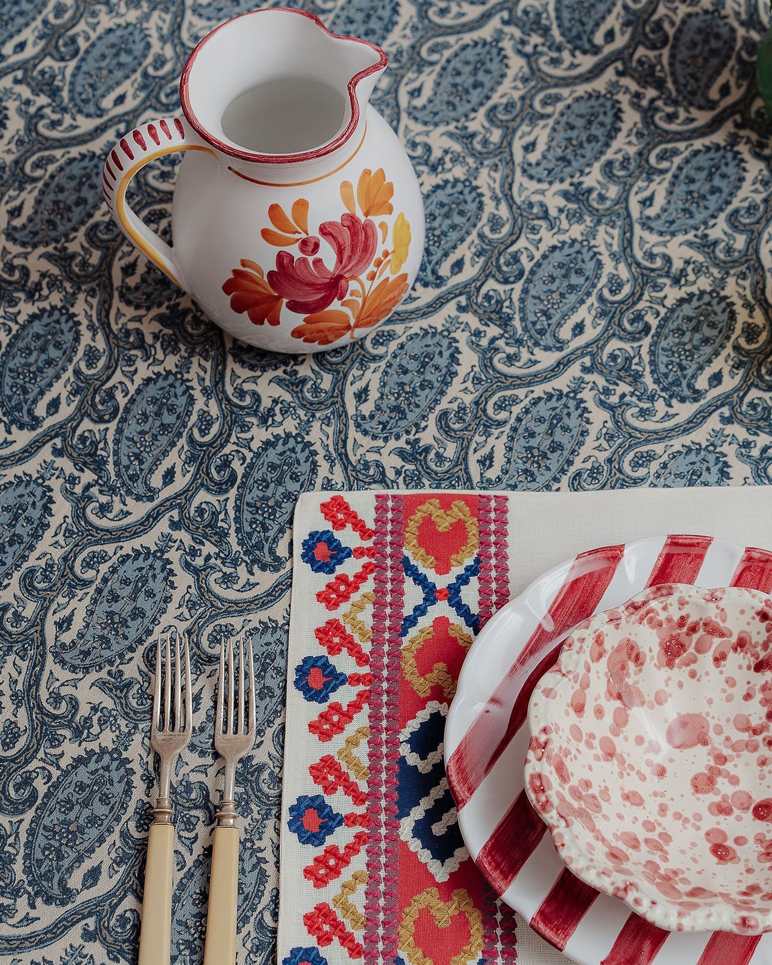 Righe Dessert Plate Burgundy - Image 4