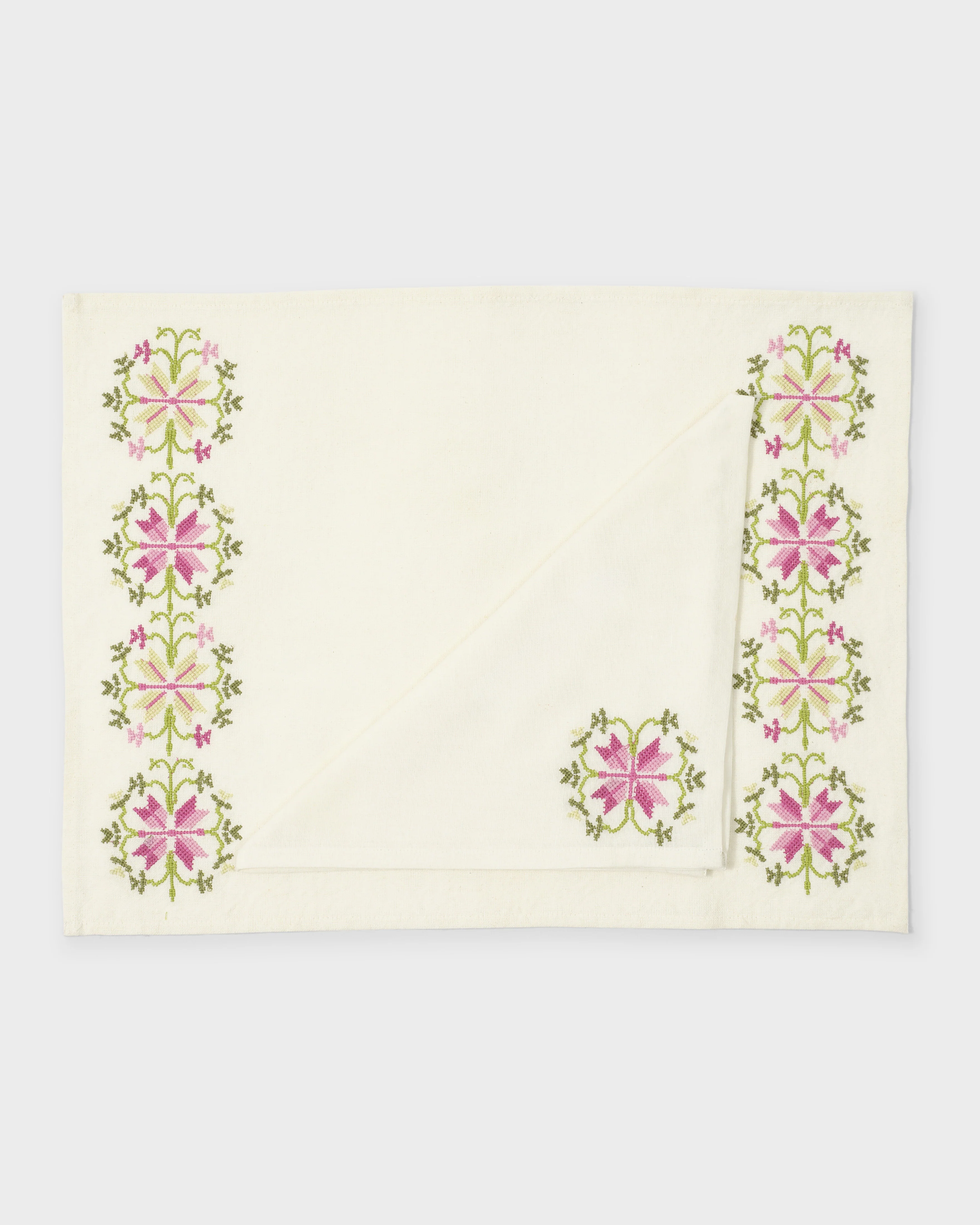 Rohida Embroidered Placemat, Pink and Green (Set of 2) - Image 3