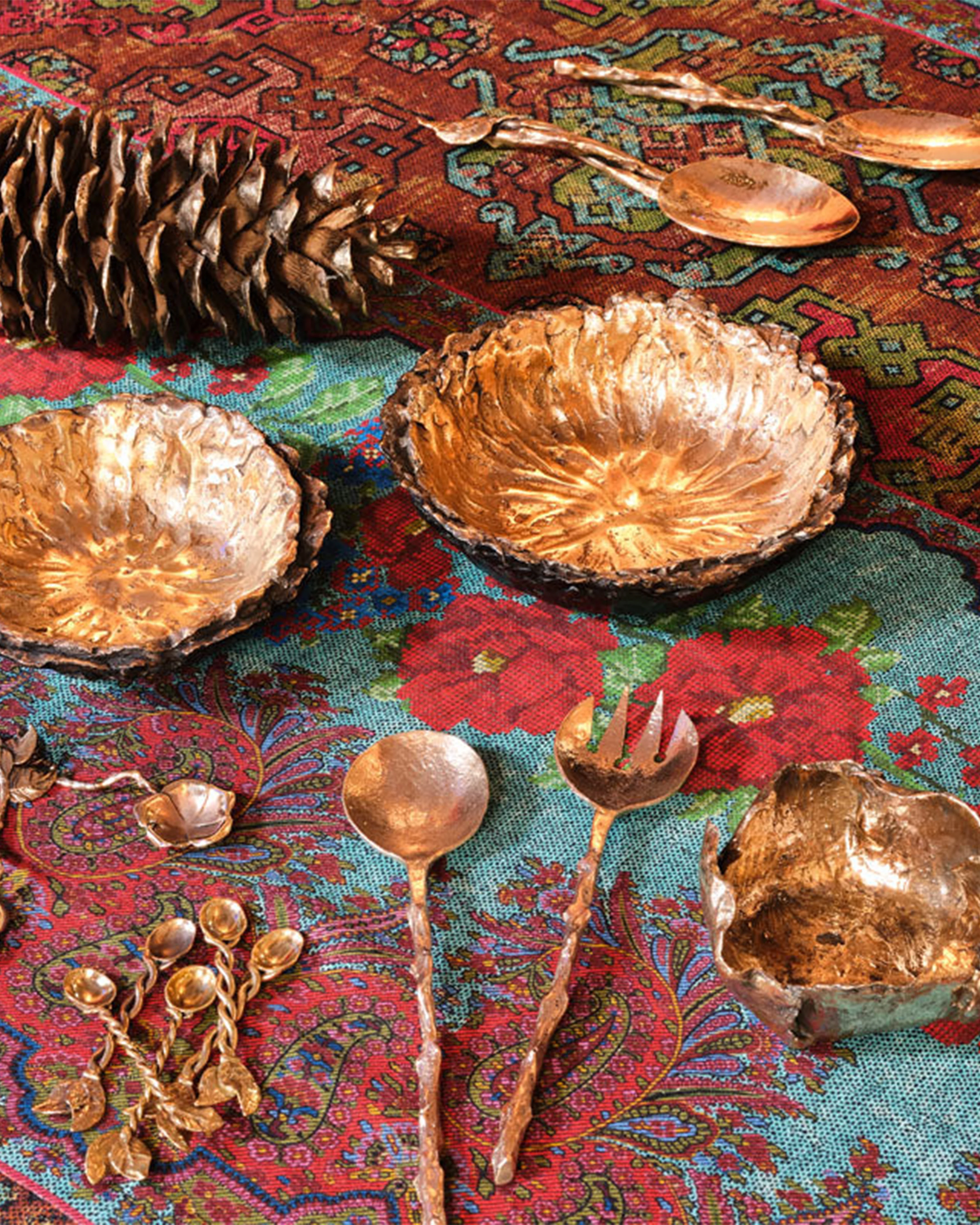 Rose Branch Bronze Cutlery Server by Osanna Visconti - Image 3