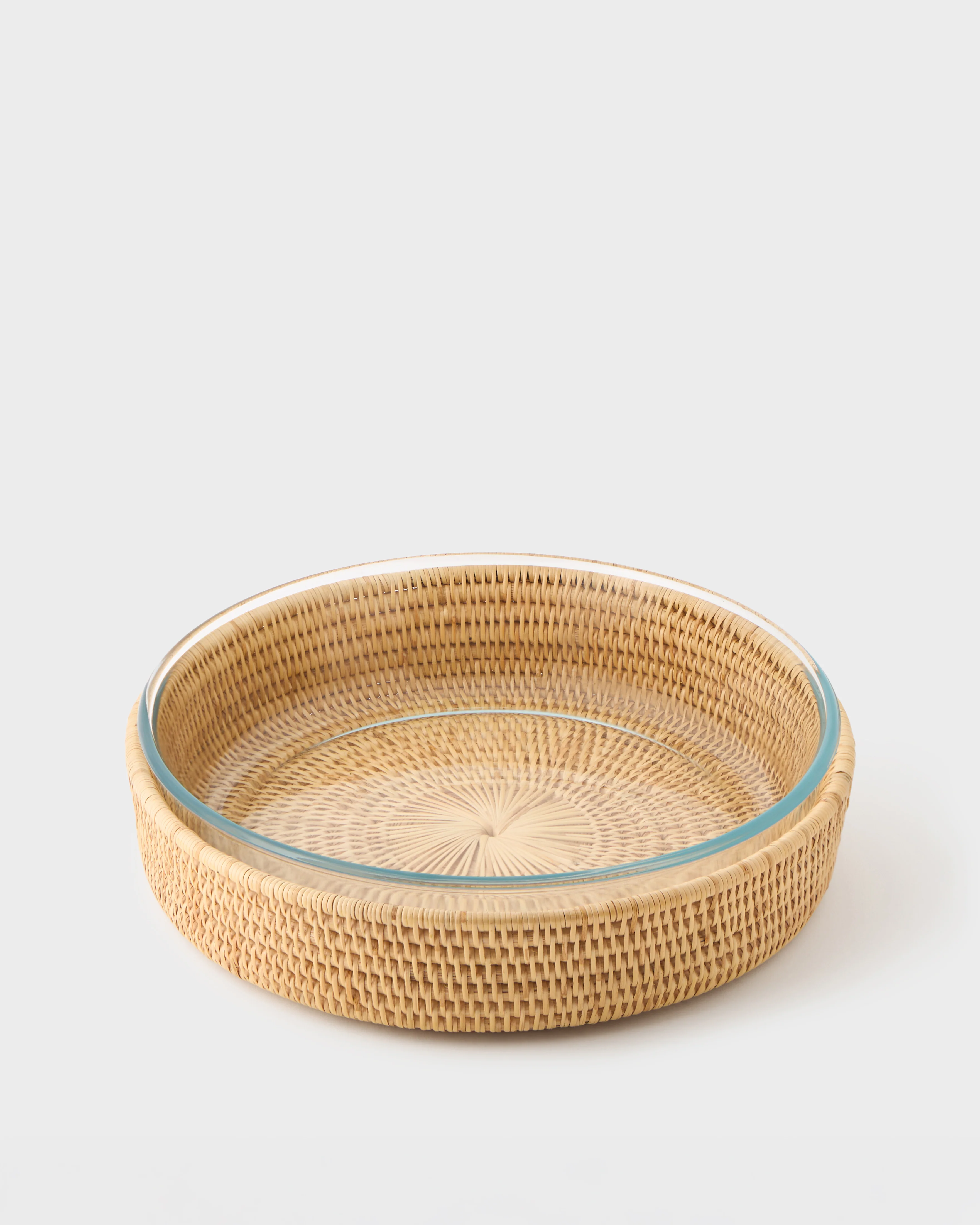 Rattan Sabbia and Glass Baking Dish, Round