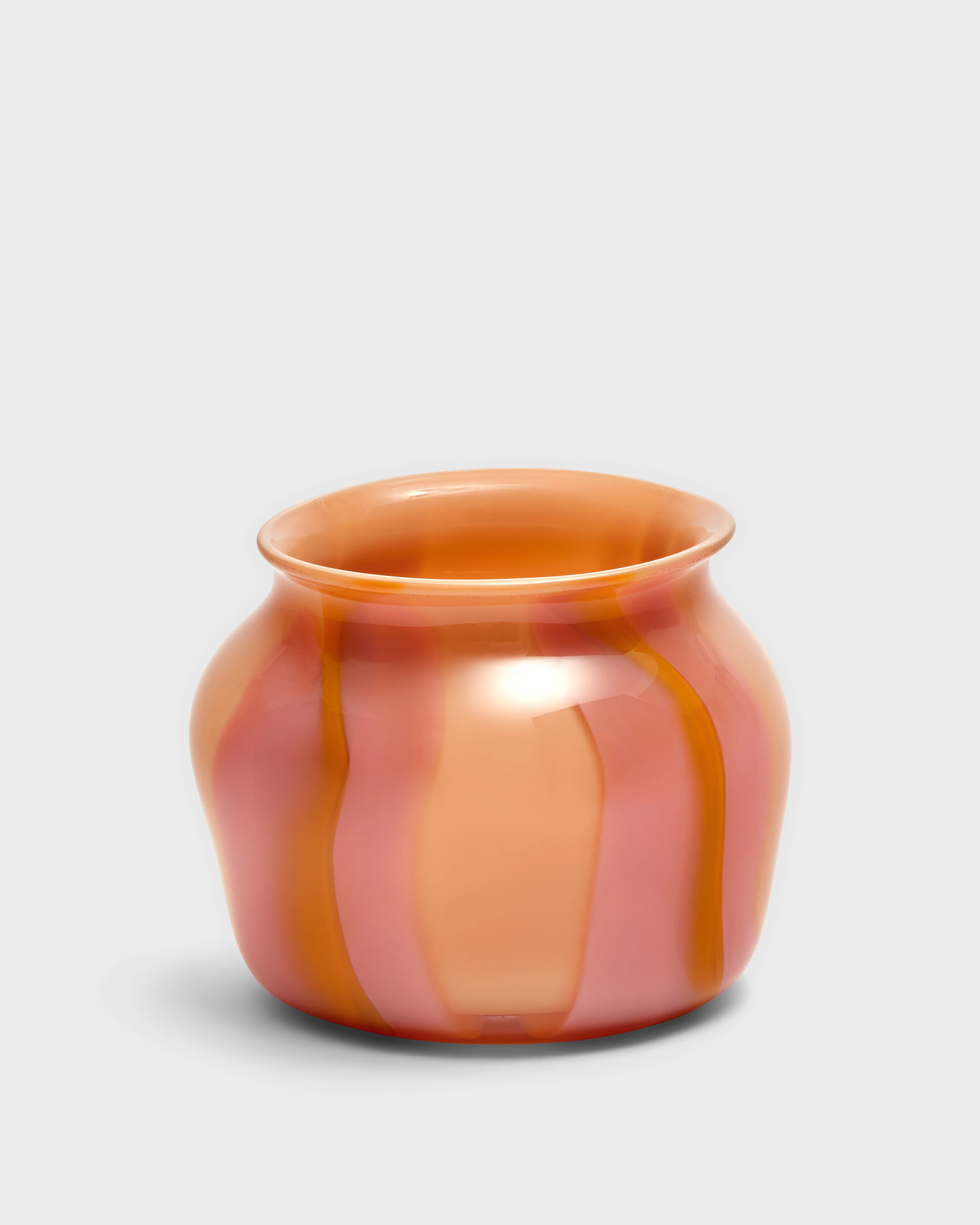 Salmon Flared Lip Vase with Sahara and Flamingo Strokes