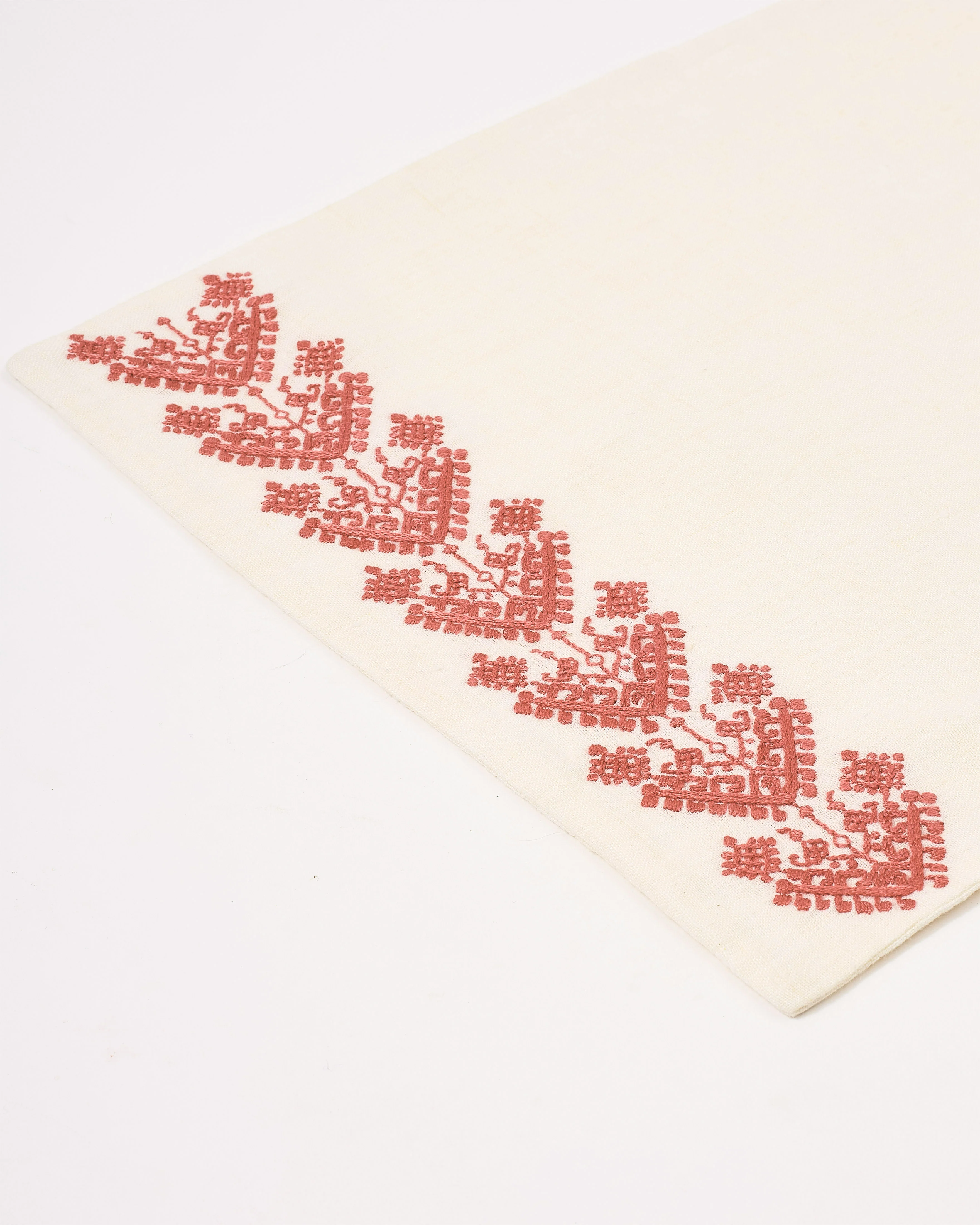 Schemata Embroidered Linen Placemat, Pink - Image 3