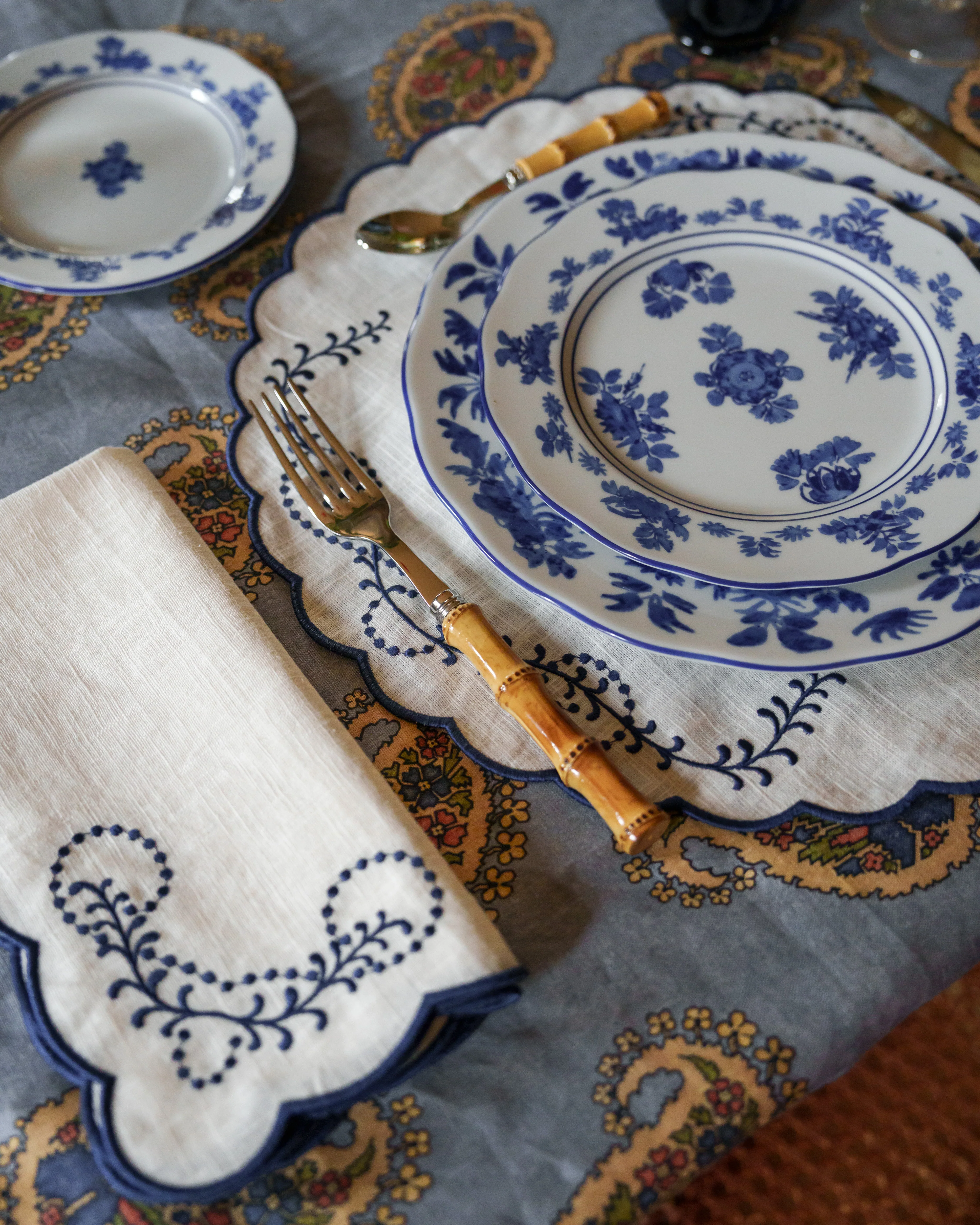Gloria Porcelain Dessert Plate, Blue - Image 2