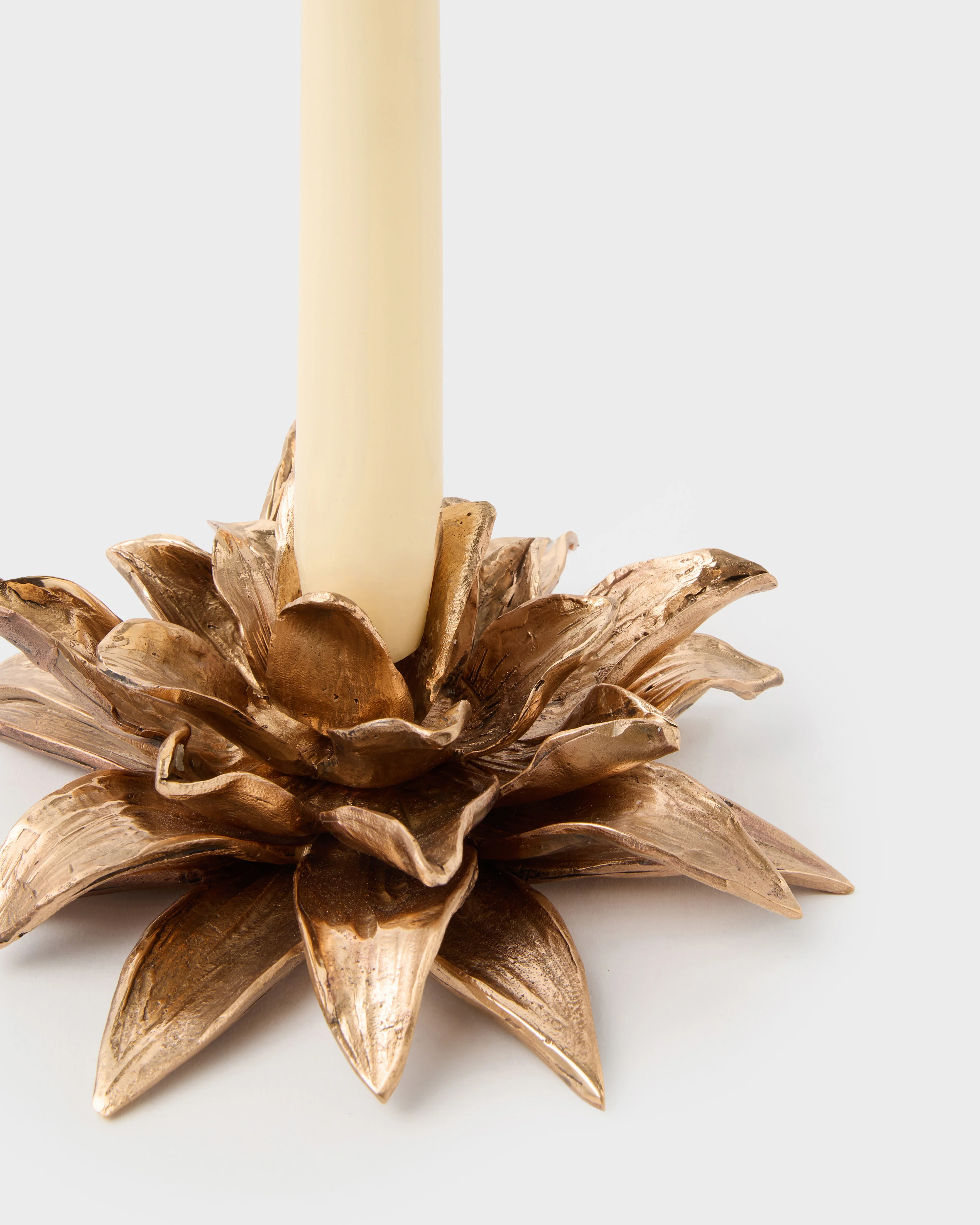 Set of 3 Dalia Bronze Candle Holders by Osanna Visconti - Image 3