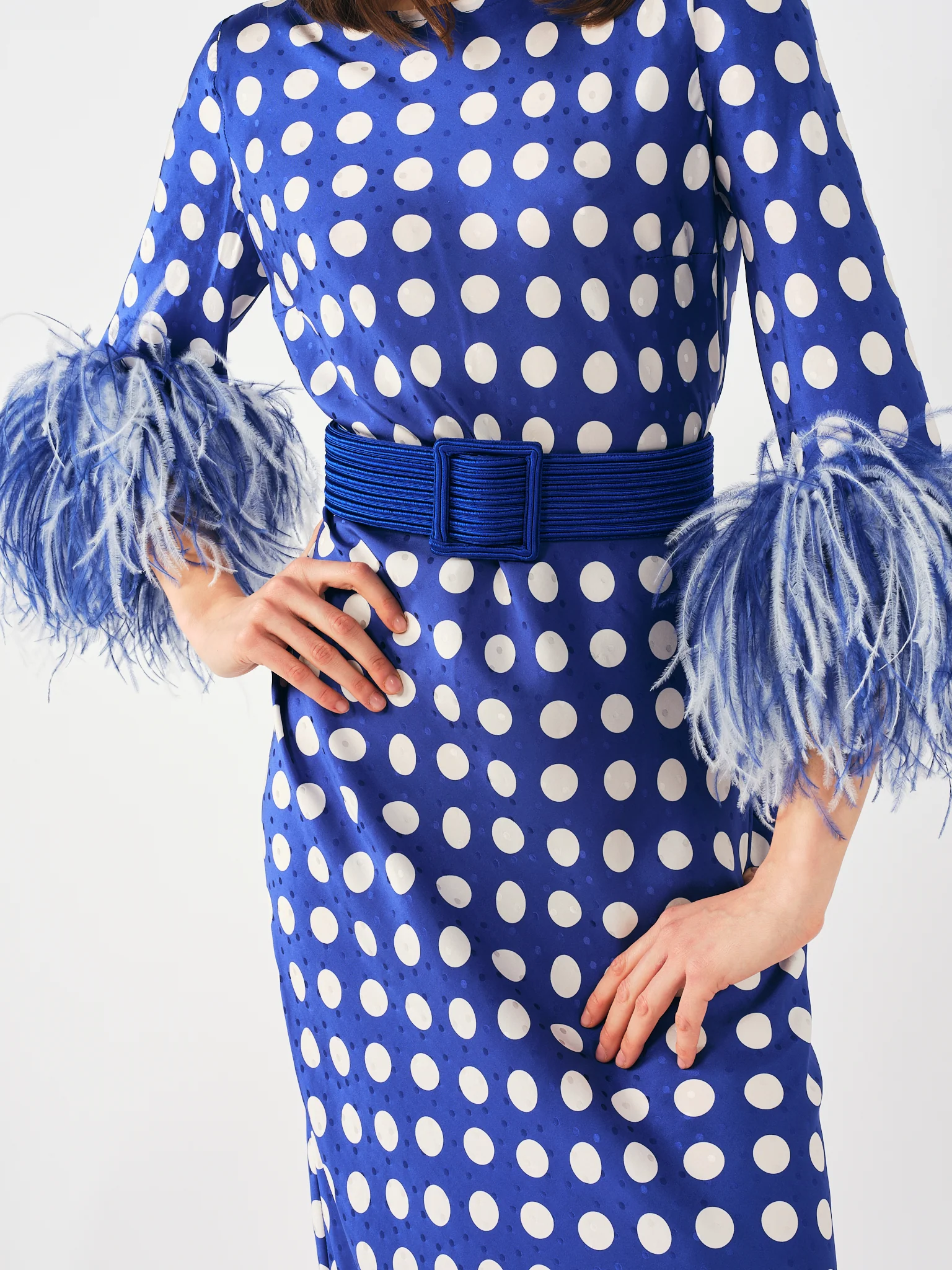 Silk Ribbed Belt, Blue - Image 2