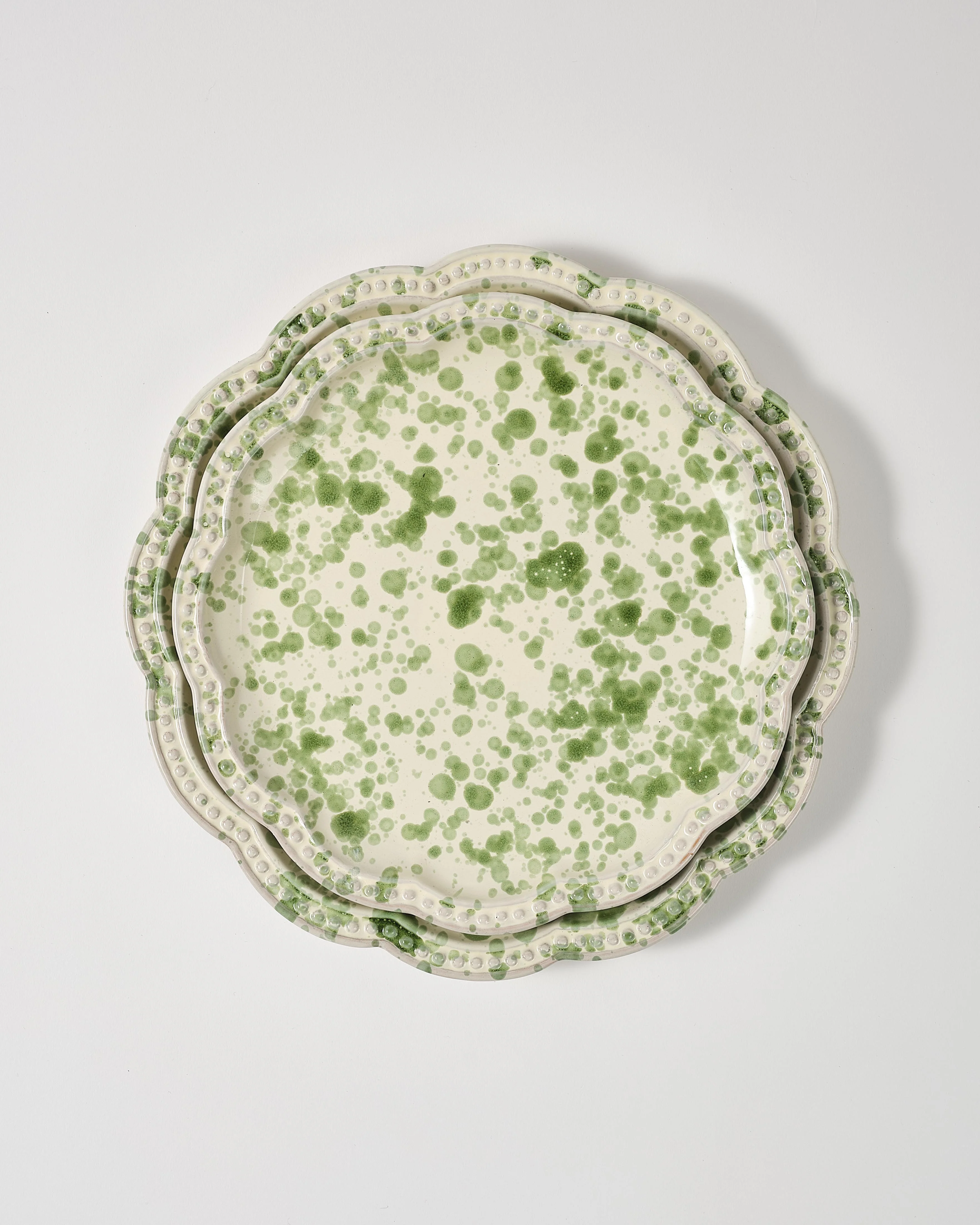 Speckled Dessert Plate, Green and White - Image 4