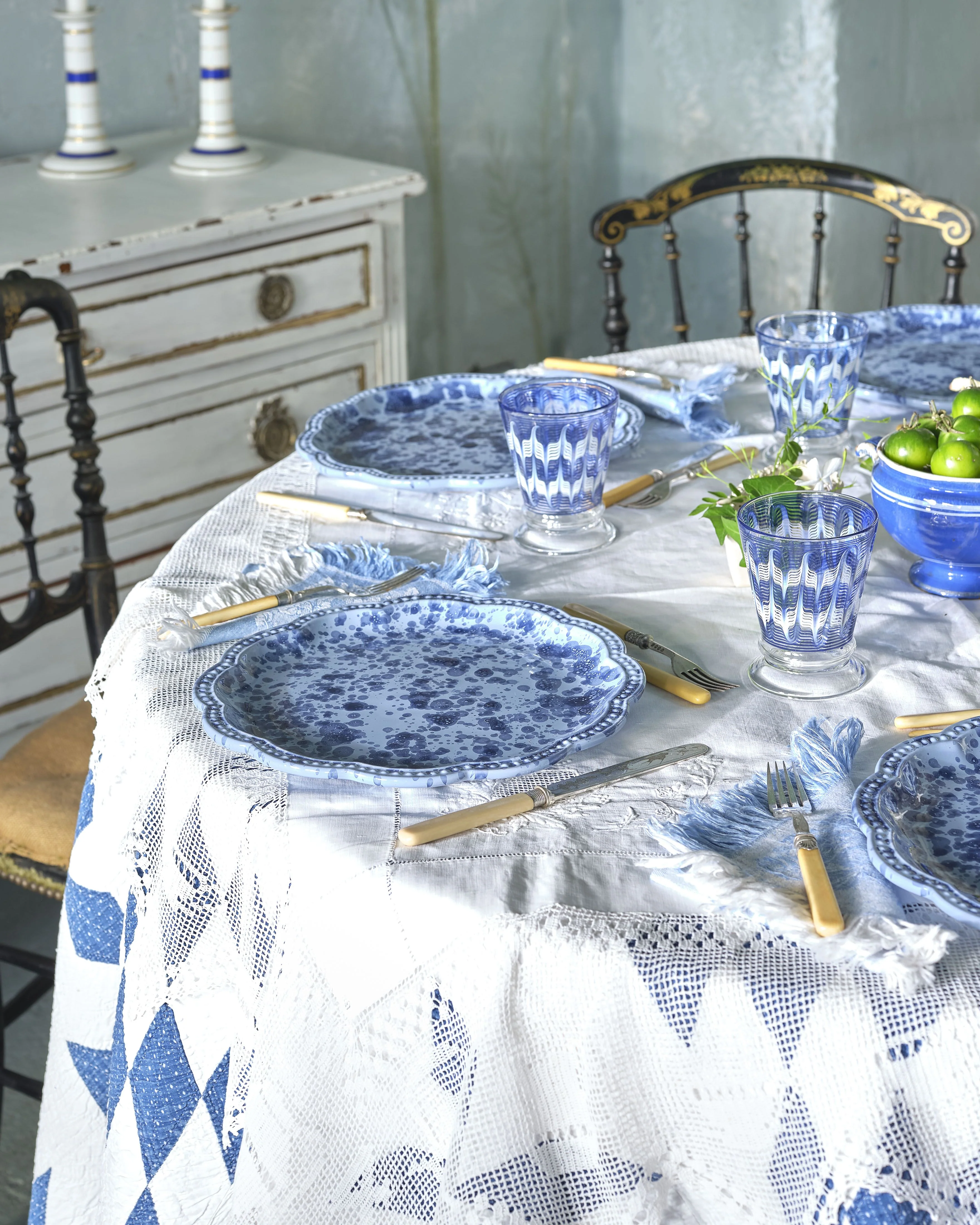 Speckled Dinner Plate, Blue - Image 2