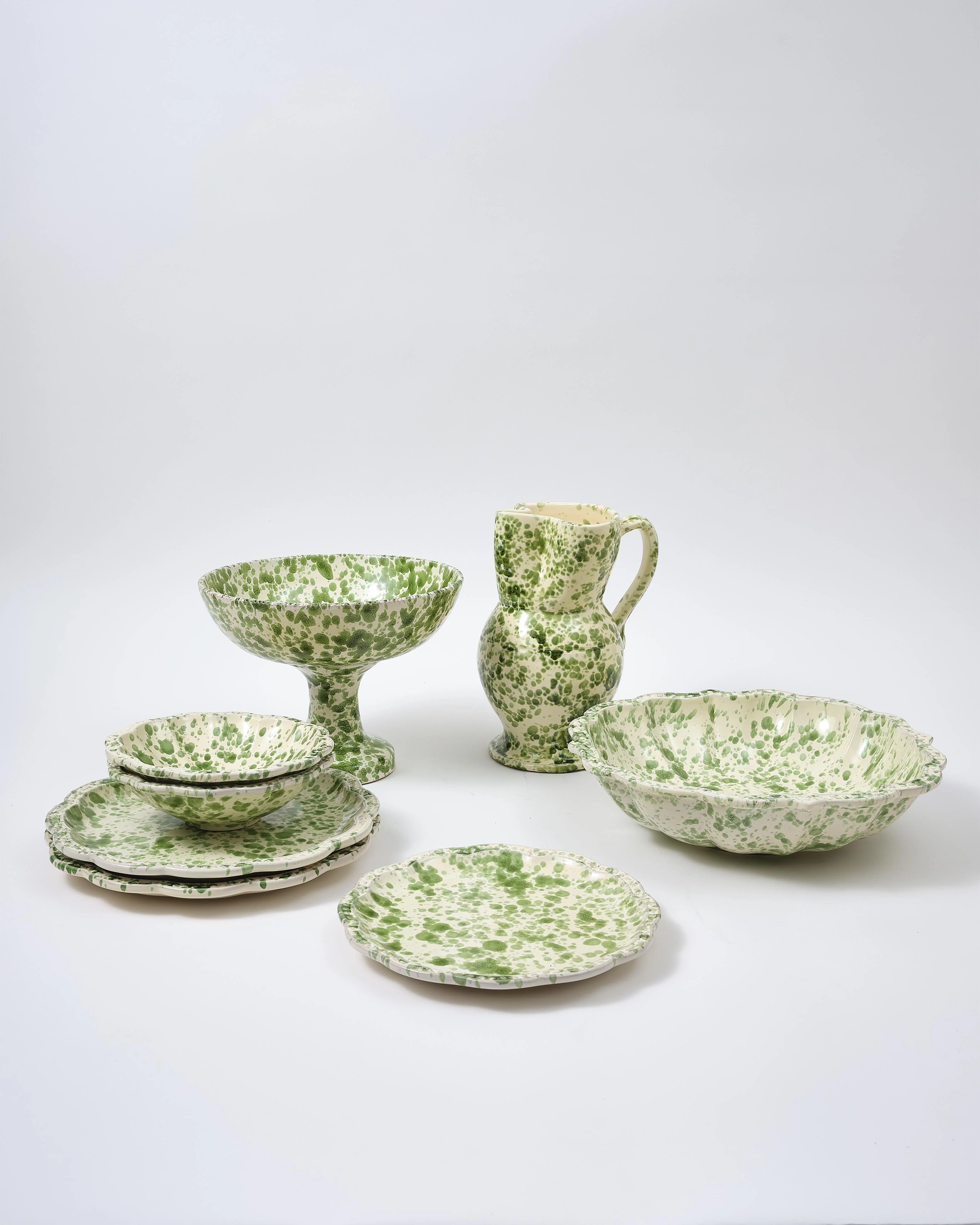 Speckled Fruit Stand, Green and White - Image 4
