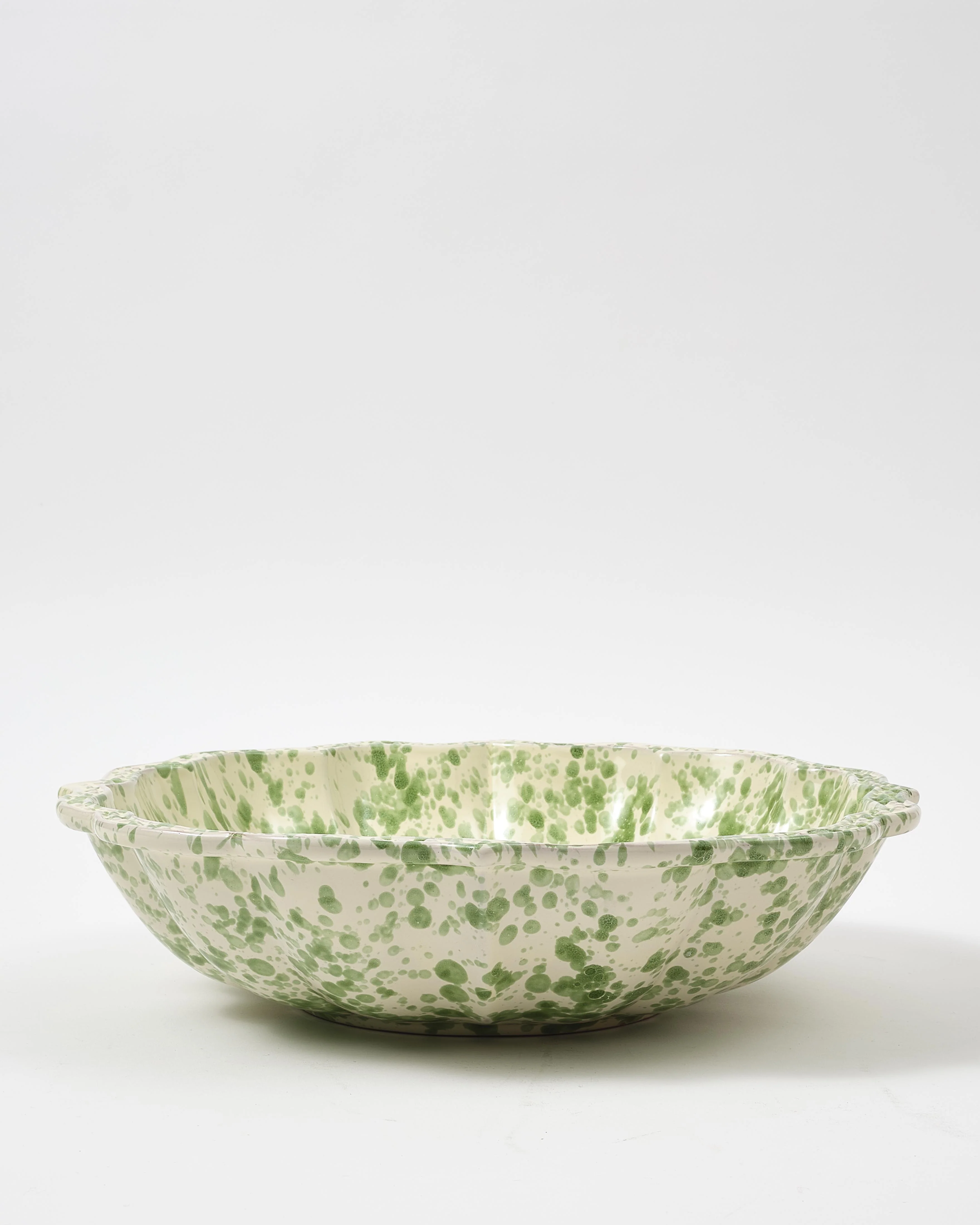 Speckled Serving Bowl, Green and White - Image 3