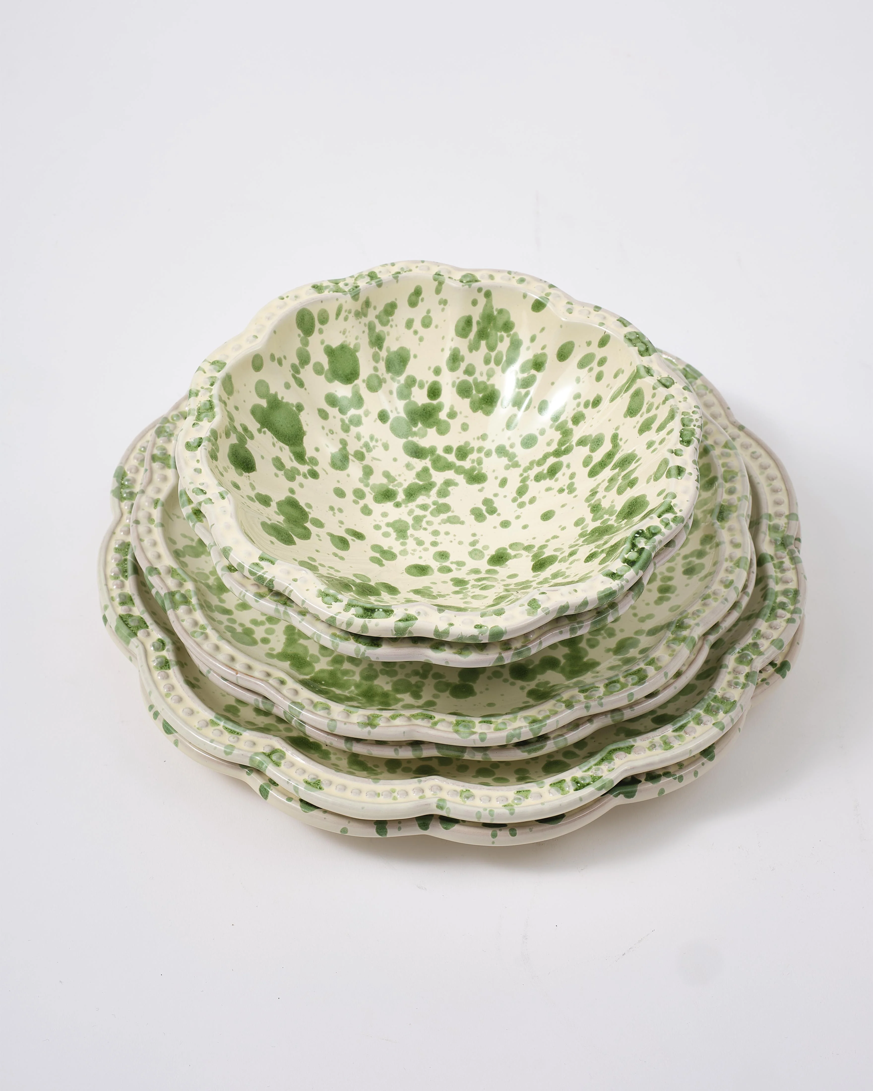 Speckled Small Bowl, Green and White - Image 4