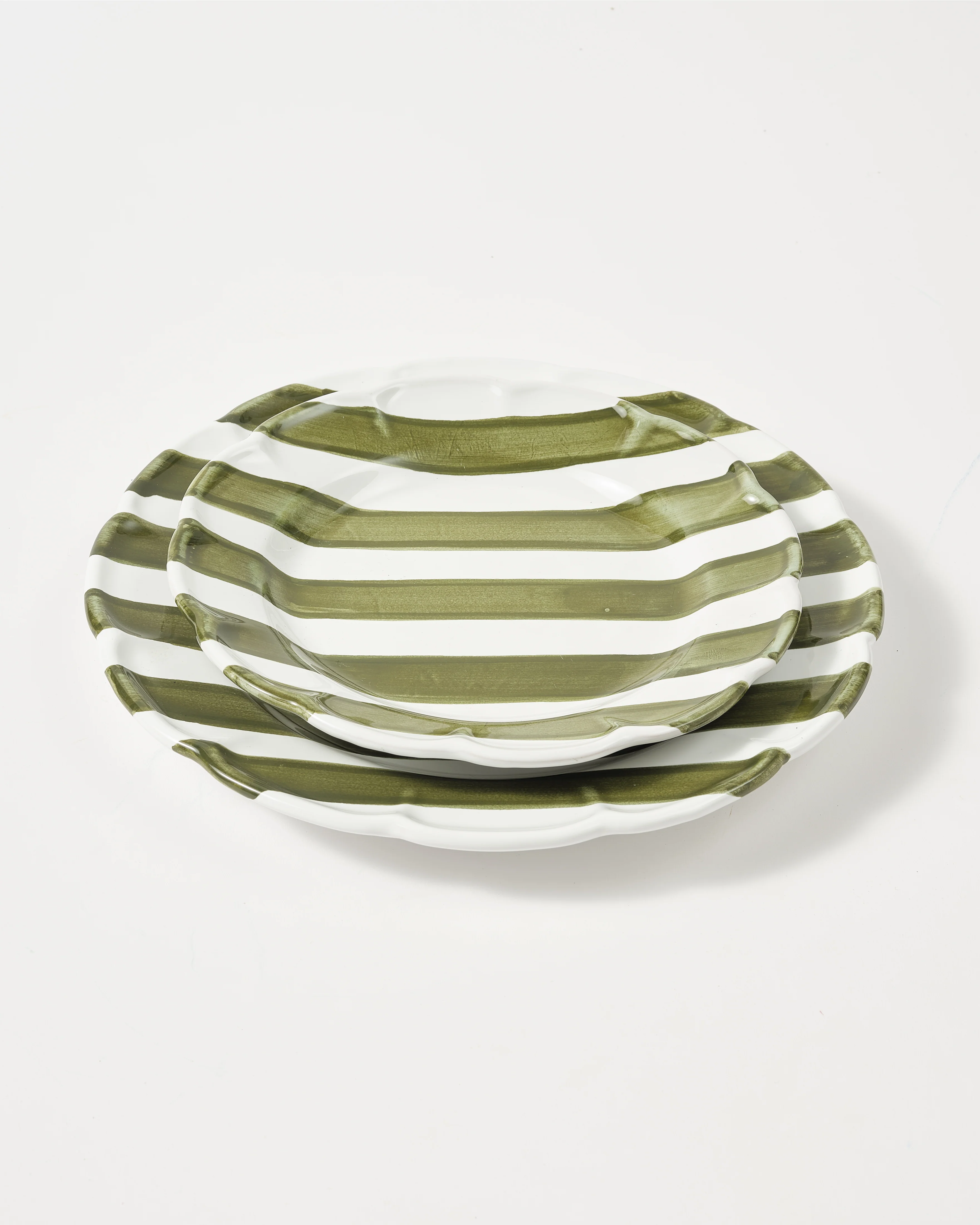 Righe Dinner Plate, Green - Image 3
