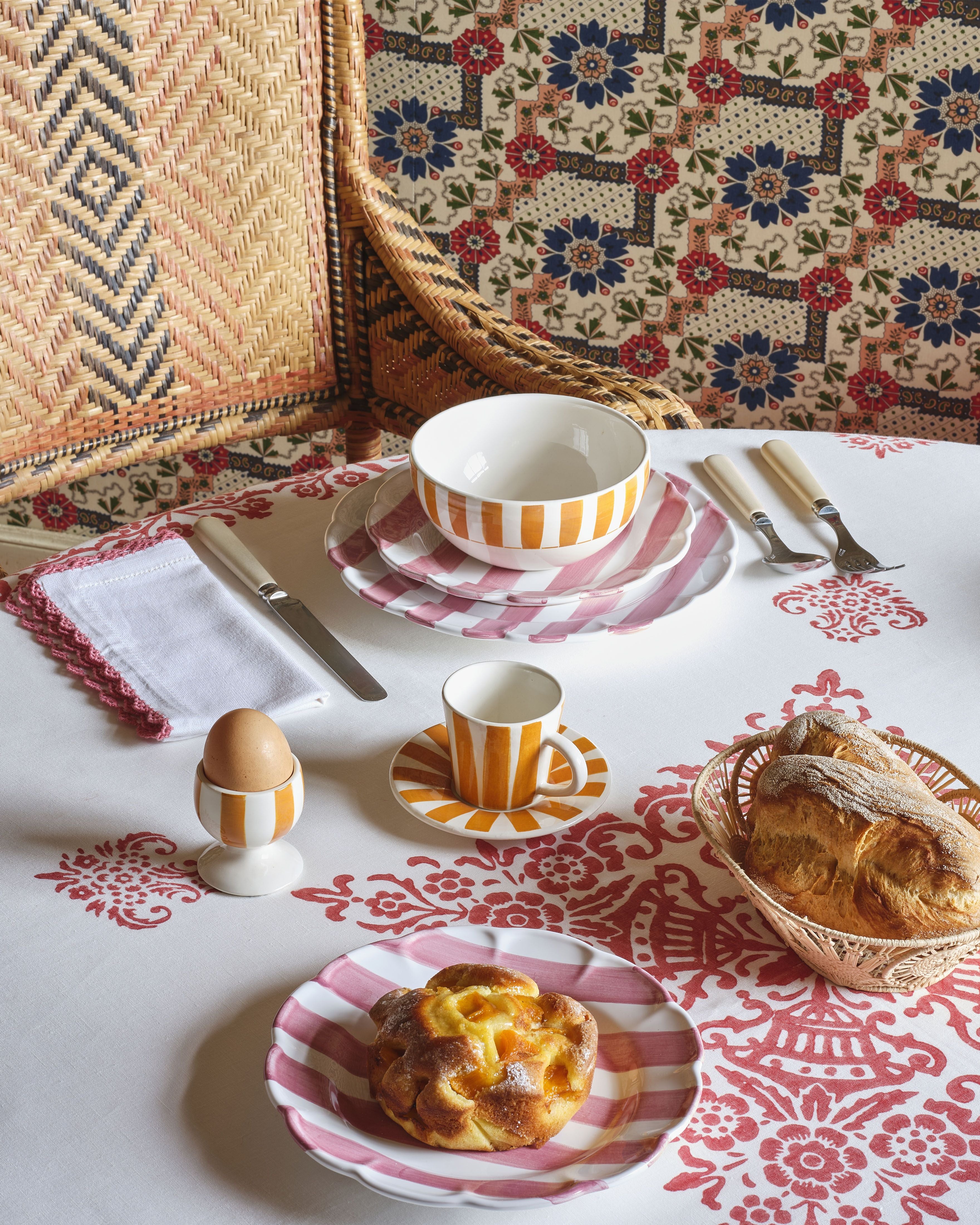 Righe Dinner Plate, Pink - Image 4