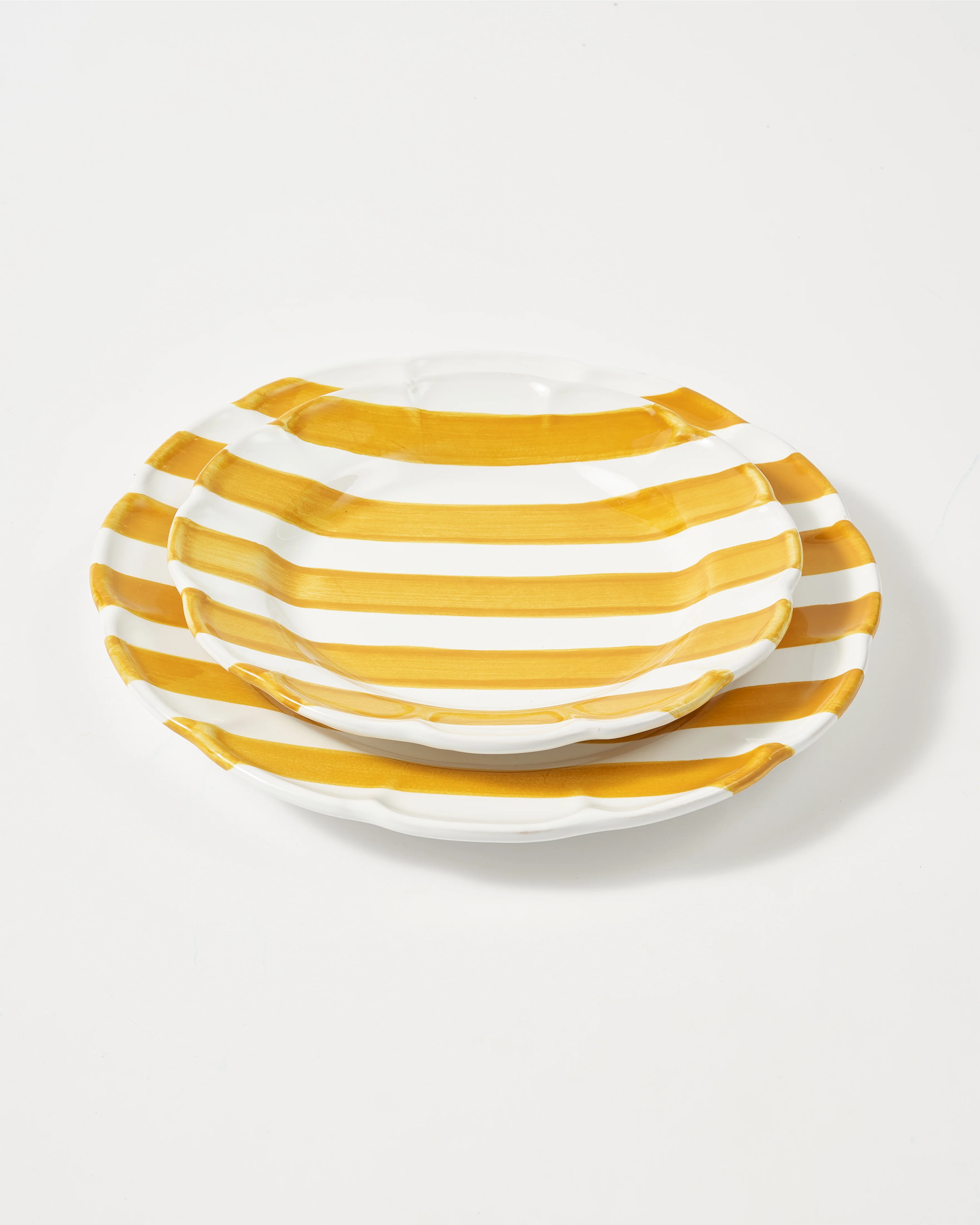 Righe Dinner Plate, Yellow - Image 3