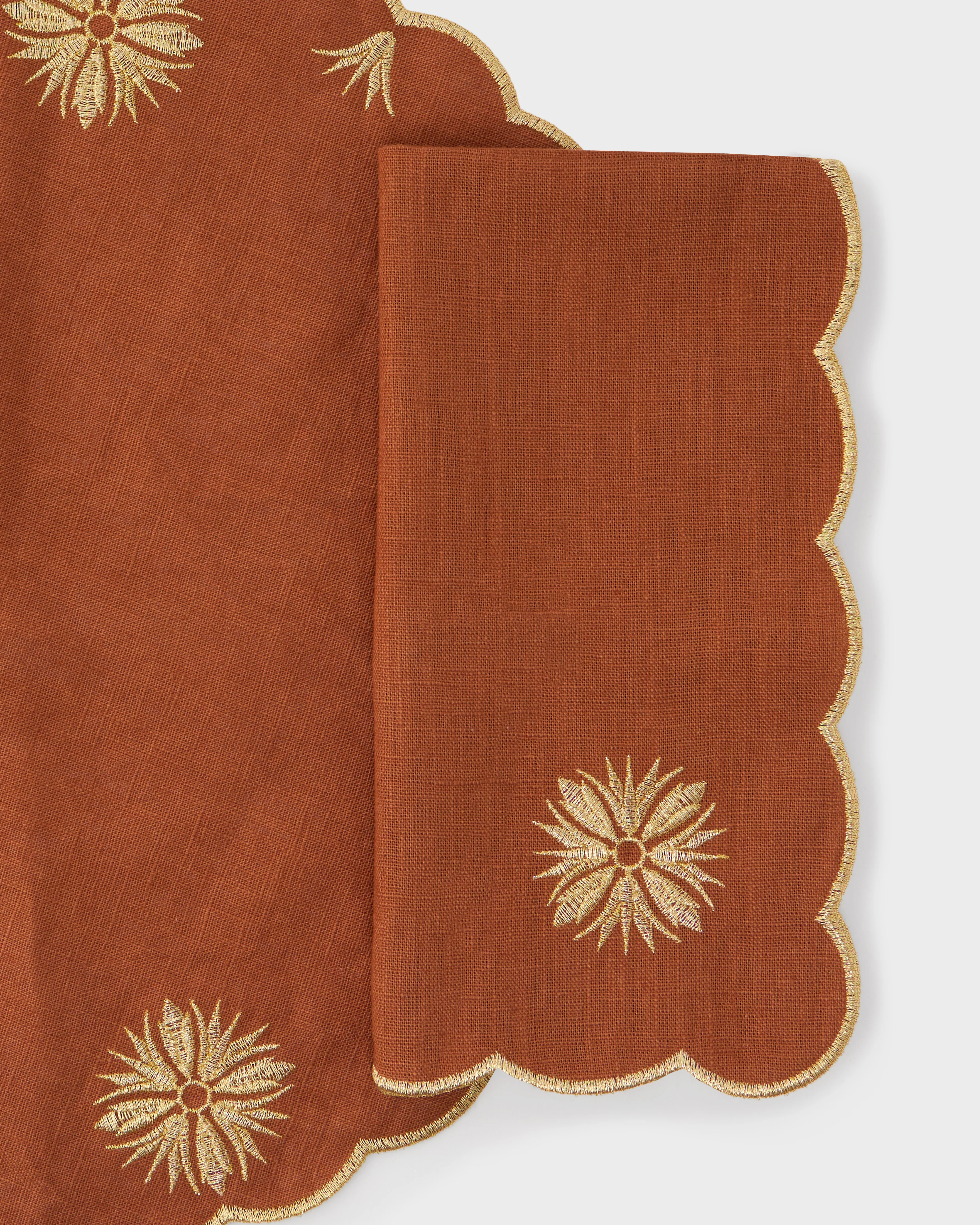 Terracotta Embroidered Napkin Gold - Image 3