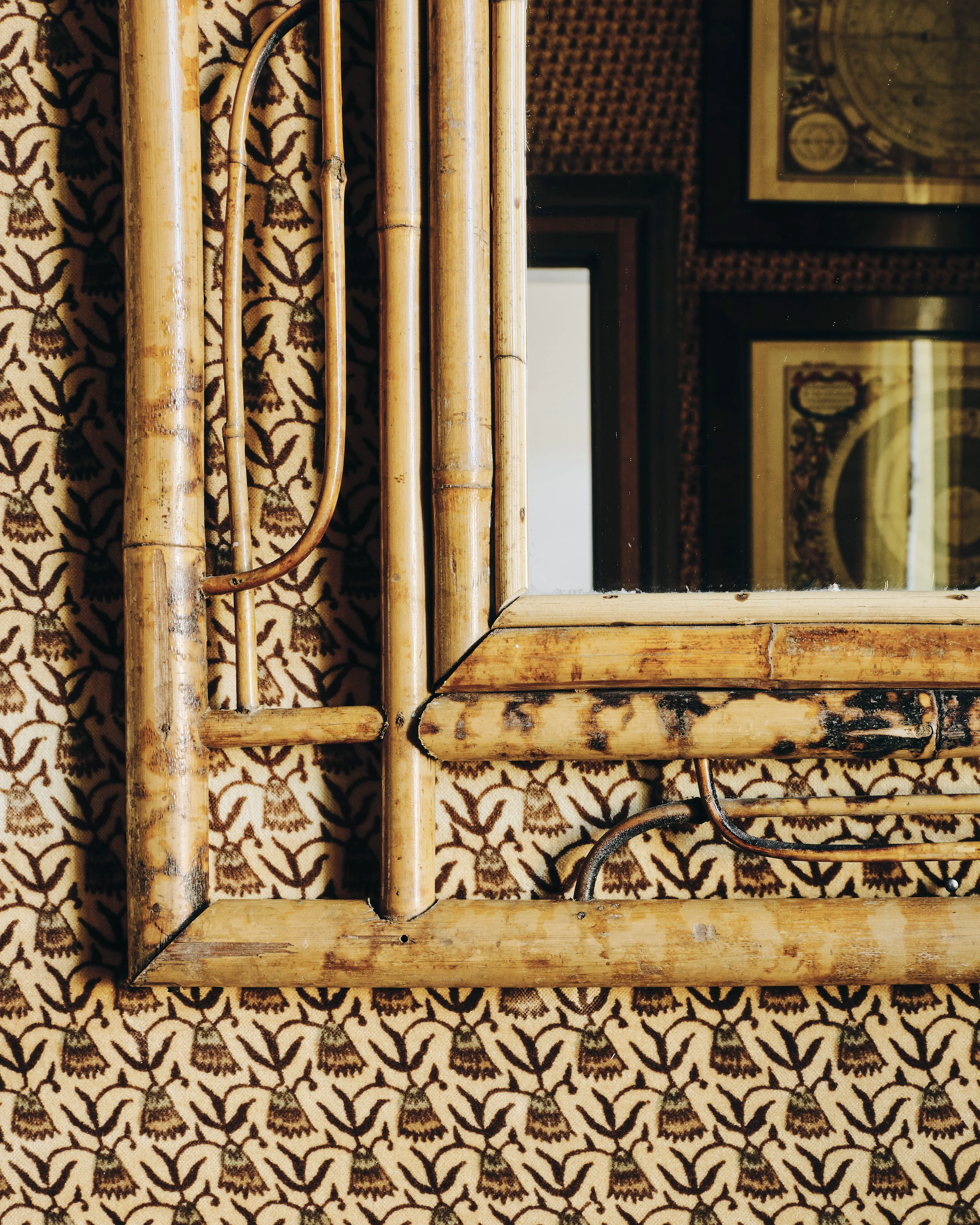 Tortoiseshell Faux-Bamboo Mirror - Image 3