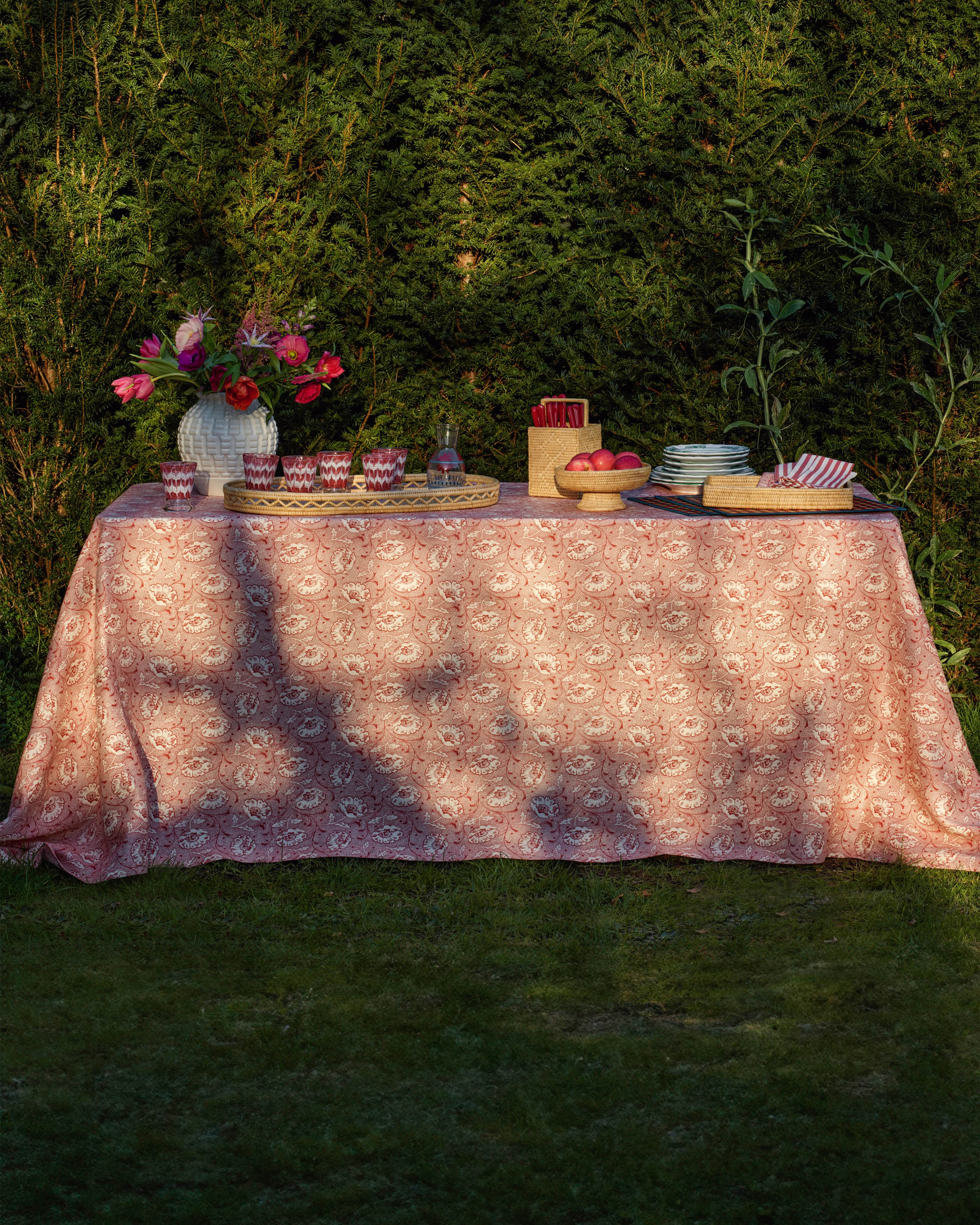 Toscana Red Small Rectangular Tablecloth - Image 4