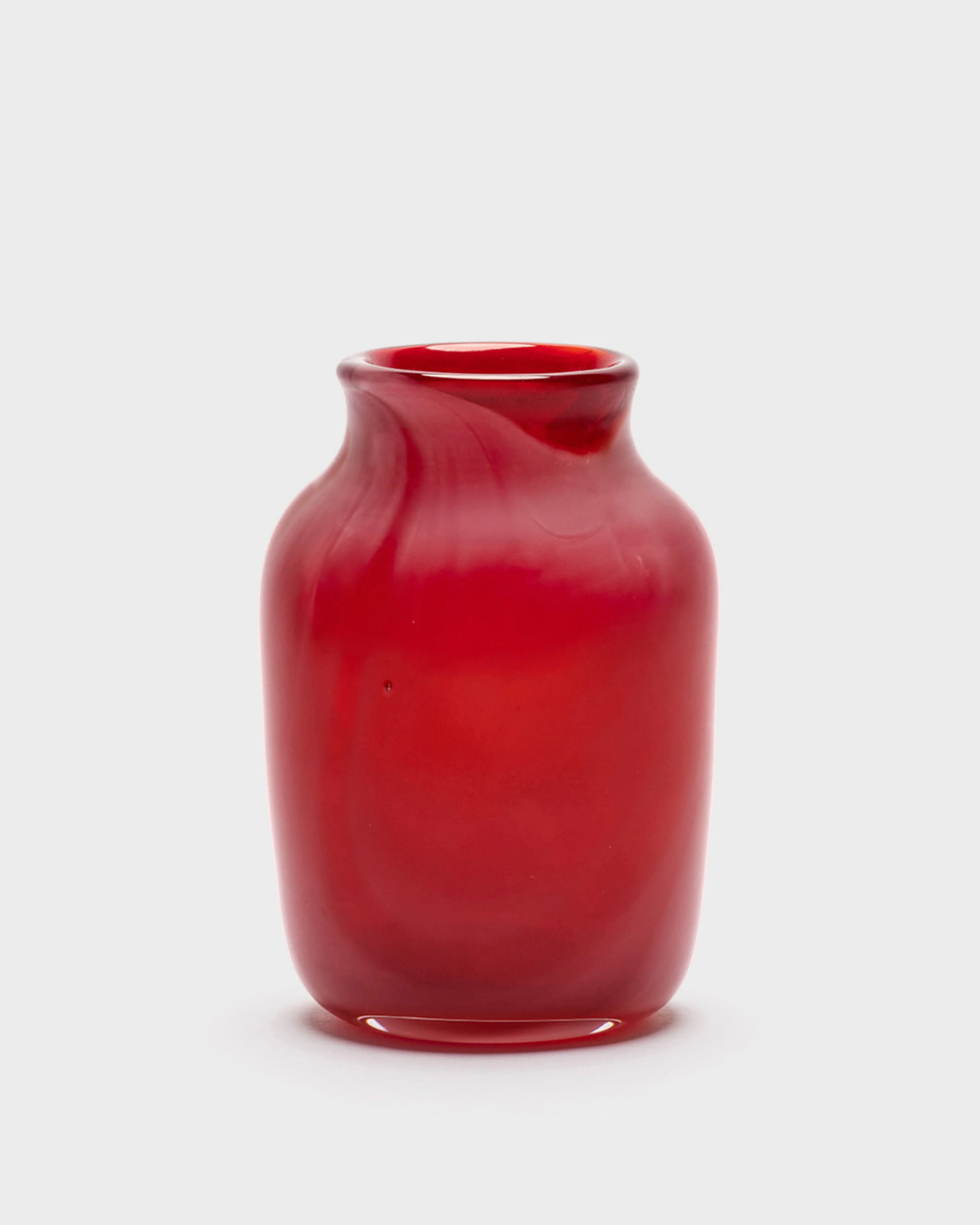 Transparent Marbleized Cherry Red Vase