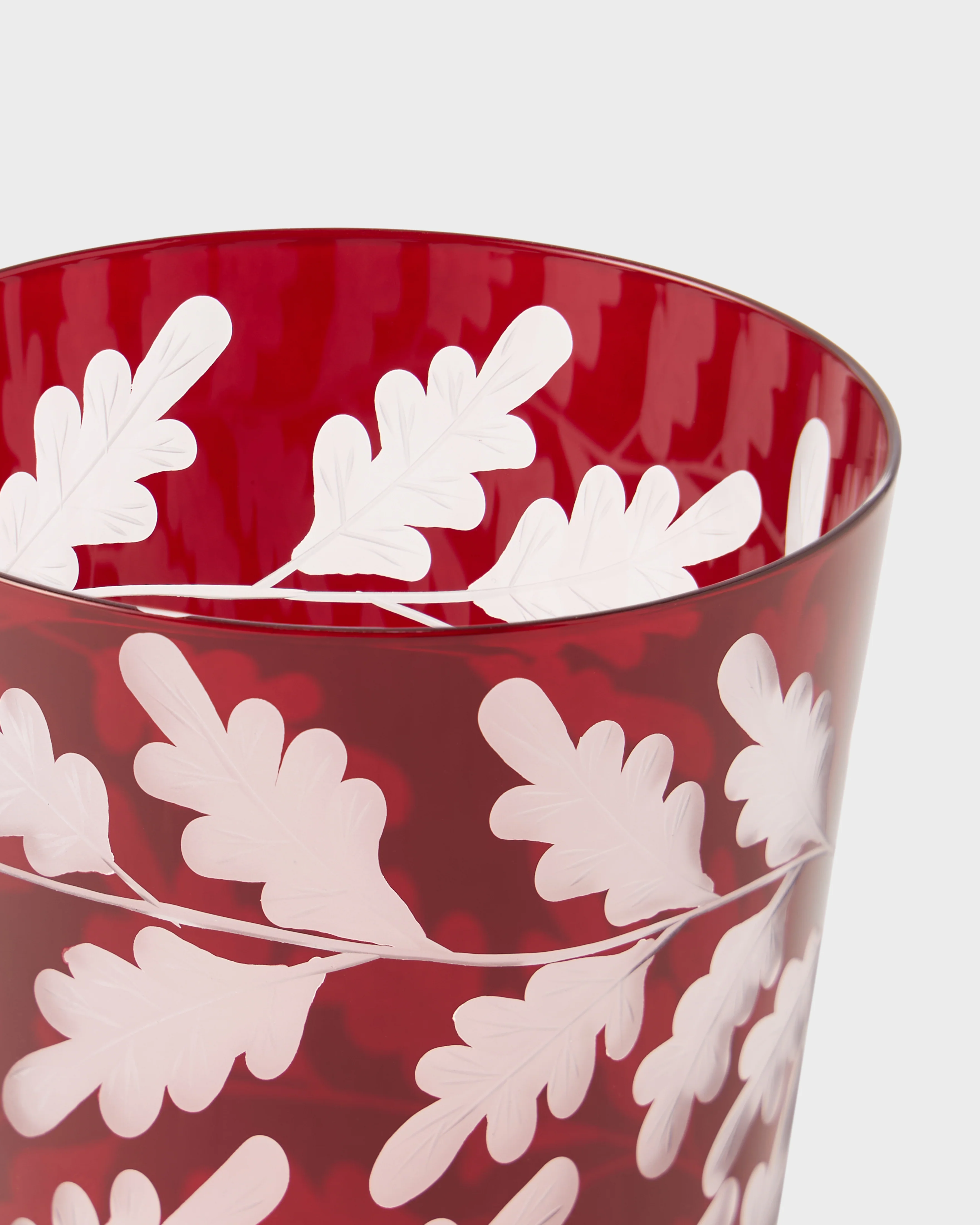 Engraved Oak Leaf Water Tumbler, Burgundy - Image 2