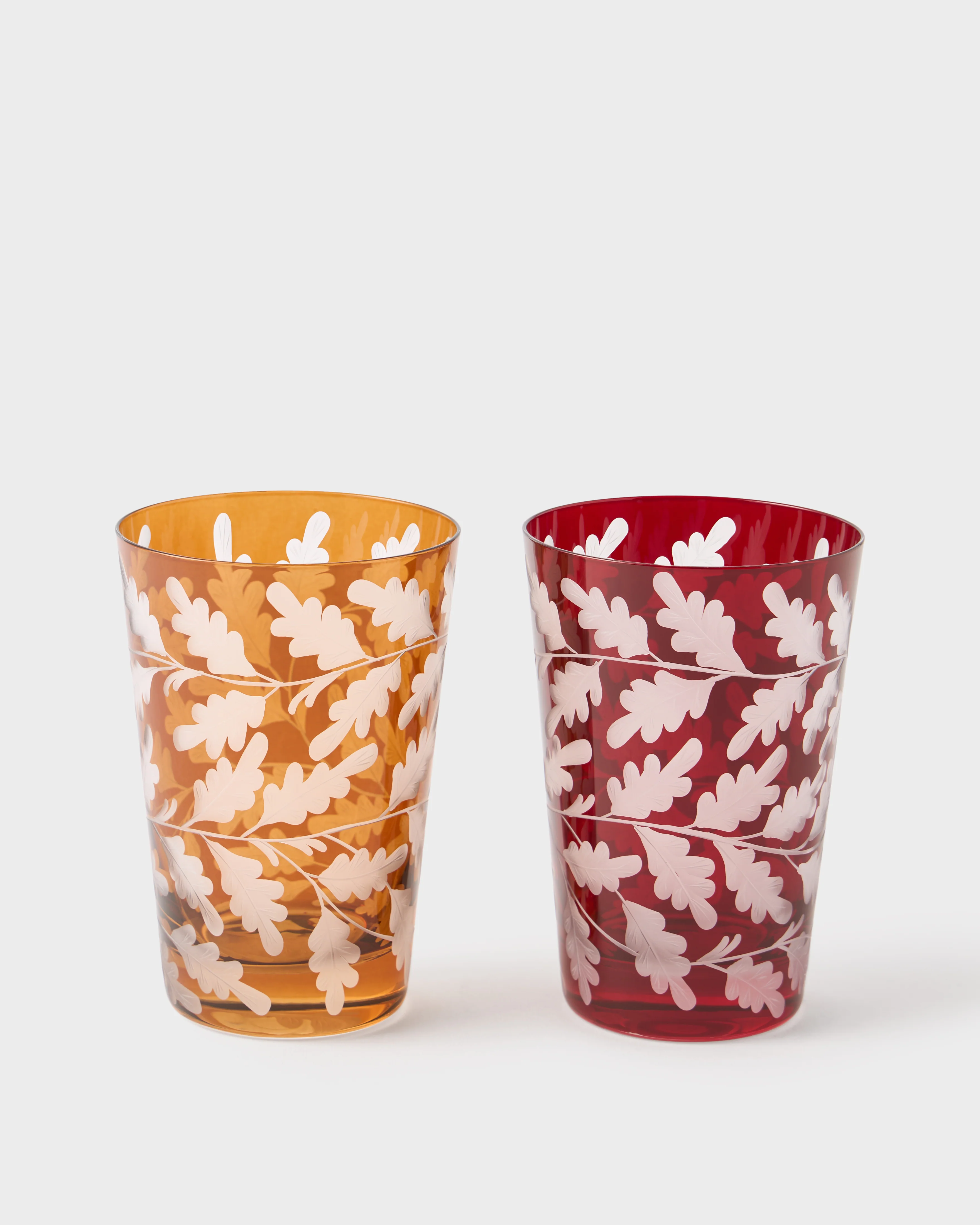 Engraved Oak Leaf Water Tumbler, Burgundy - Image 4